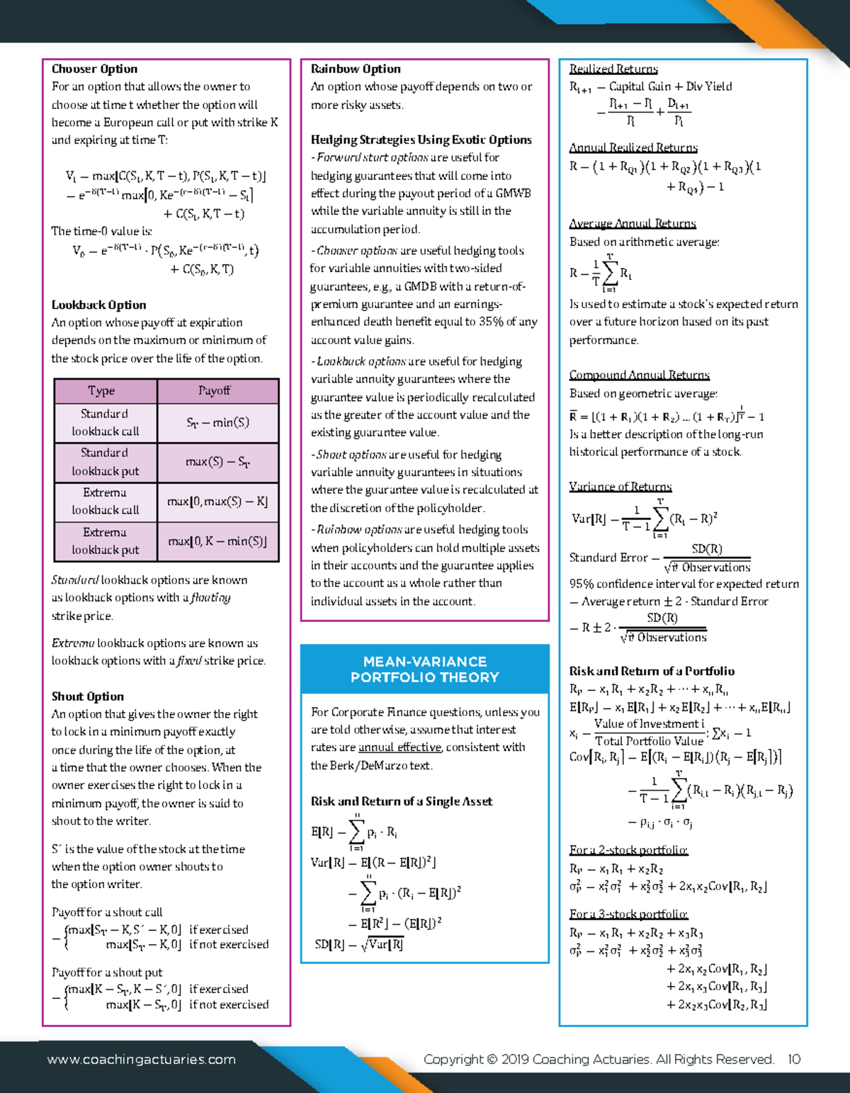 Ifm formula sheet - fiance - Chooser Option For an option that allows ...