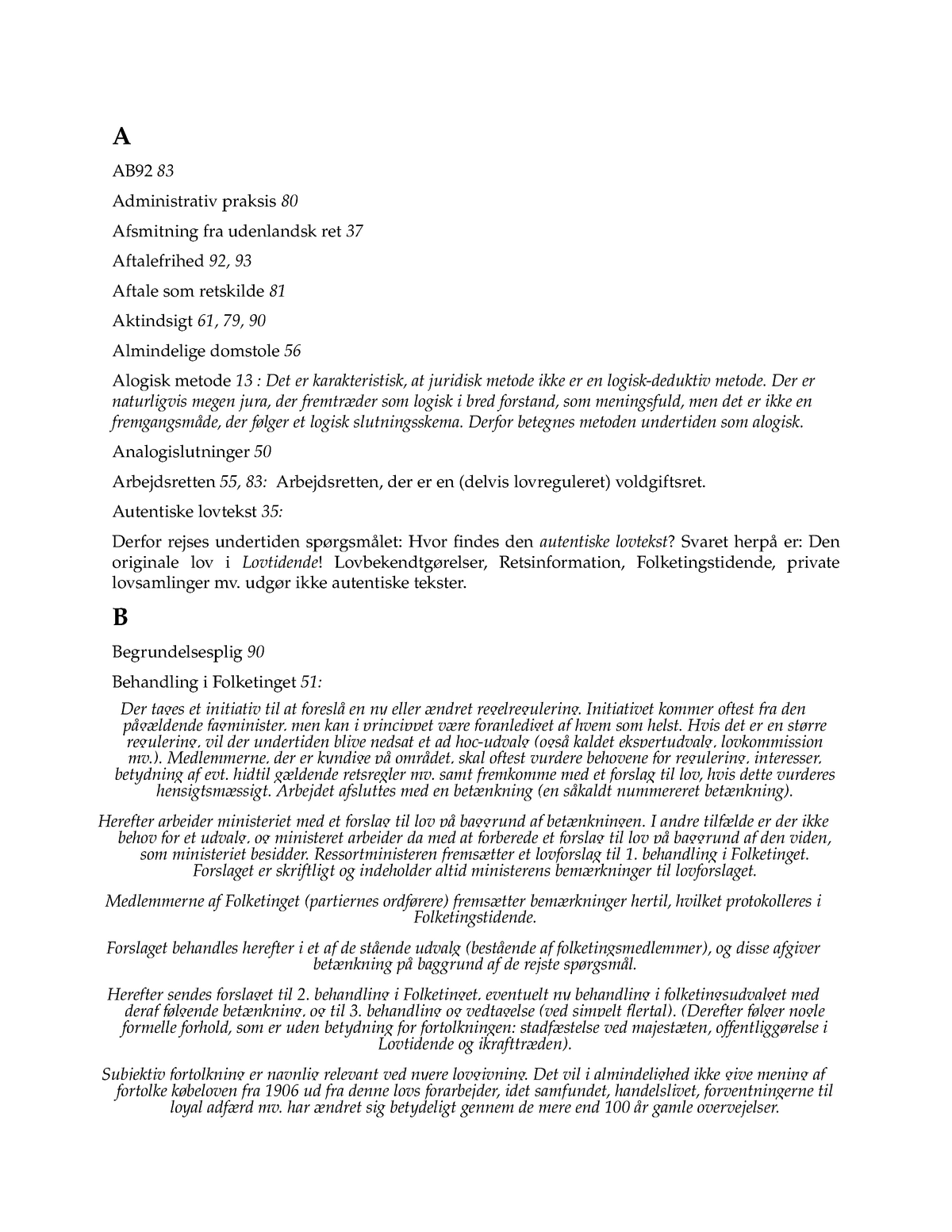 Øvelse I Juridisk Metode - A AB92 83 Administrativ Praksis 80 ...