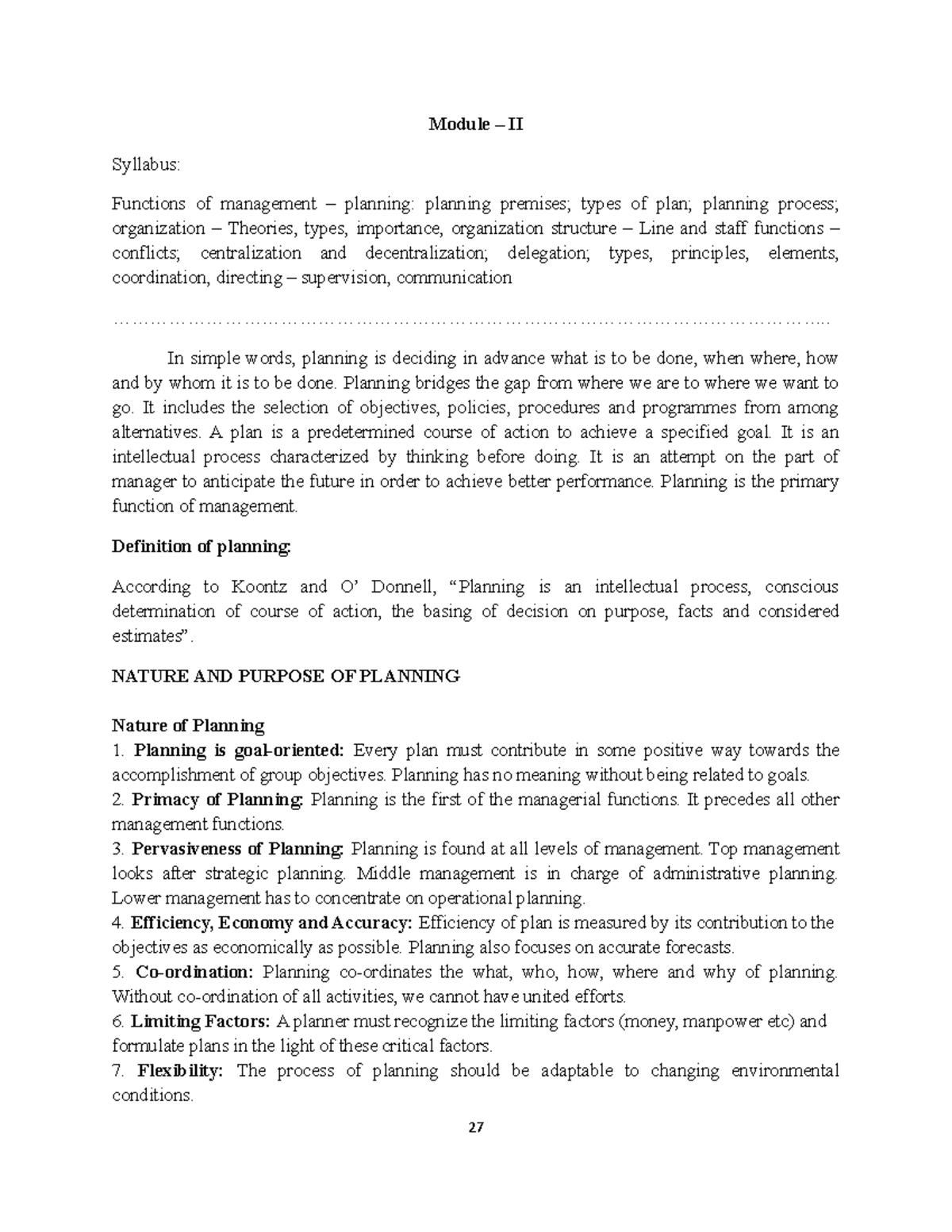 MTBE Module 2 - management theory notes - Module – II Syllabus ...