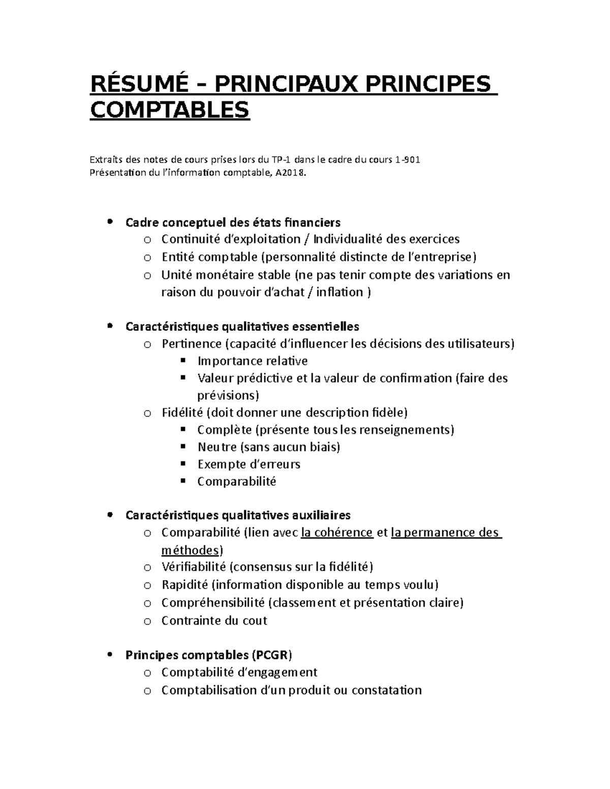 Principes Comptables - PRINCIPAUX PRINCIPES COMPTABLES Extraits Des ...