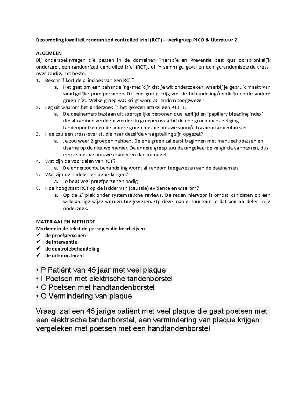 RCT-formulier werkgroep PICO&LIT2 - Beoordeling kwaliteit randomized ...
