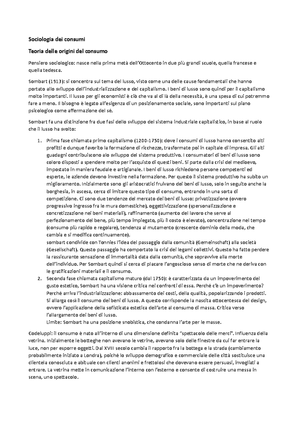 Sociologia dei consumi UniMoRe Studocu