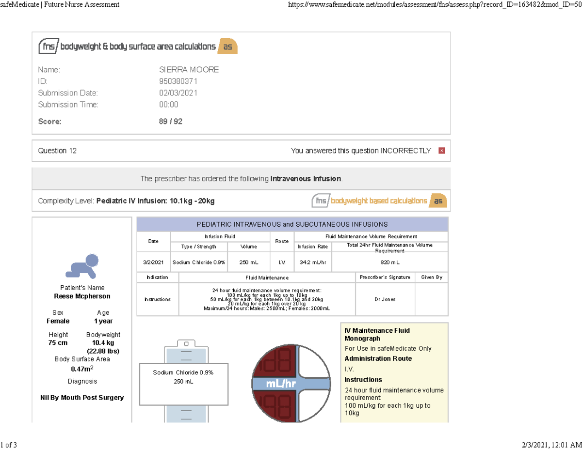 Safemedicatepracticeexam 7 Question 12 You answered this question