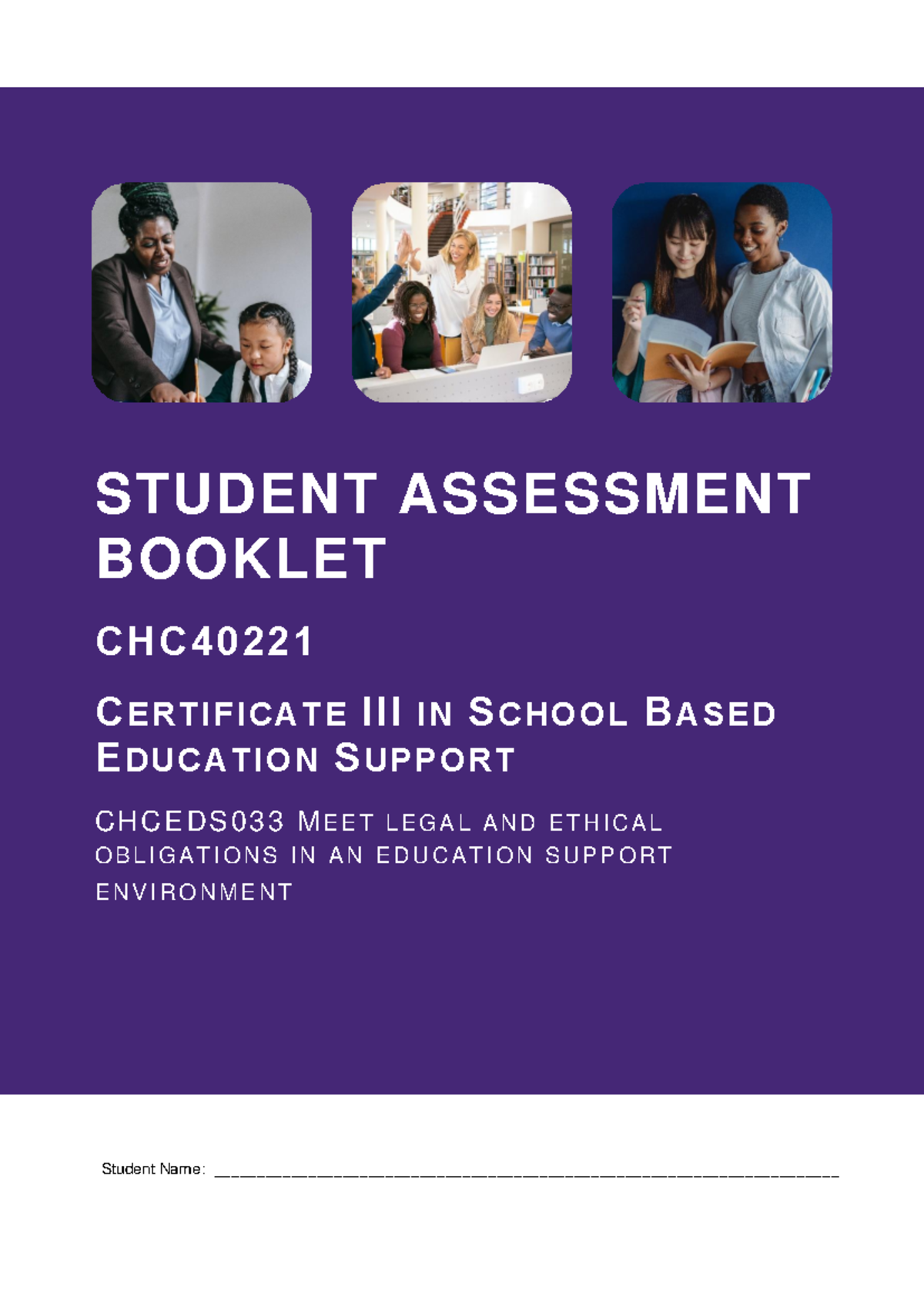 Chceds 033 - AT 1 - Written Questions-1 (4) (1) - STUDENT ASSESSMENT ...