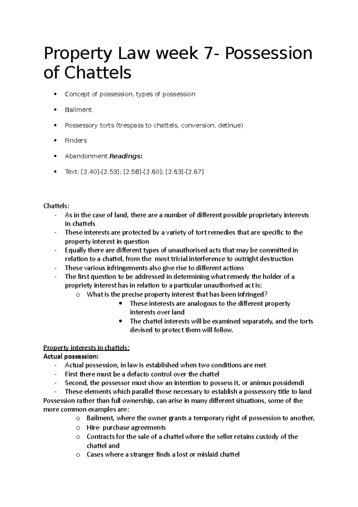 possession-of-chattels-property-law-week-7-possession-of-chattels