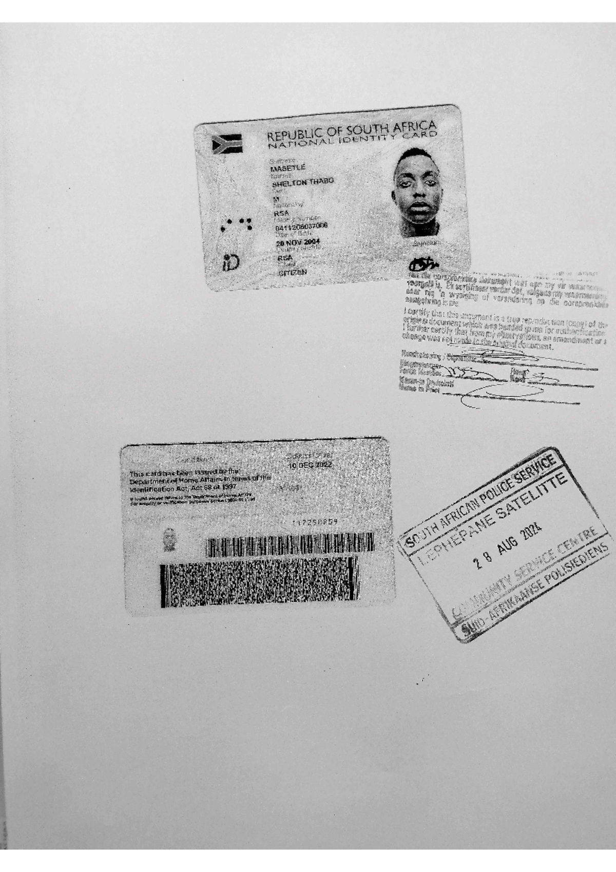 ST ID - Doing teaching for the first year - REPUBLIC OF SOUTH AFRICA ...
