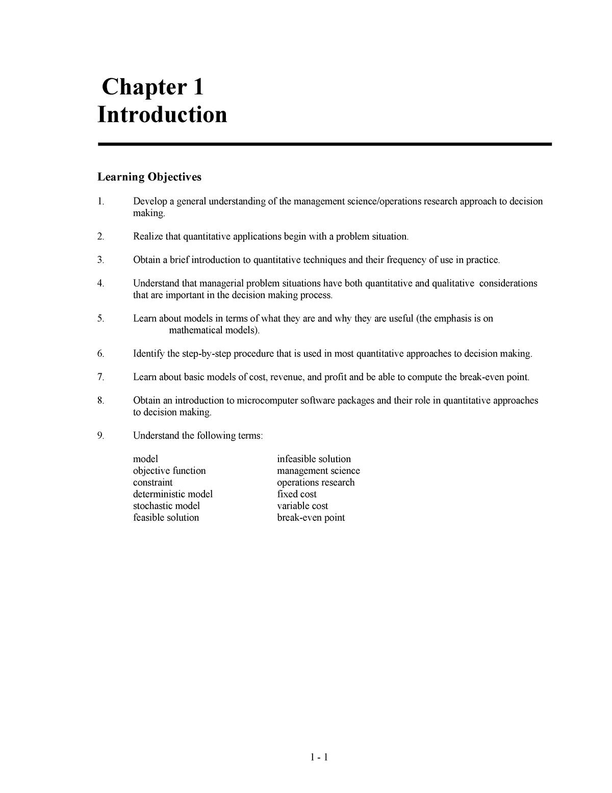 QA Book solution - Chapter 1 Introduction Learning Objectives Develop a ...