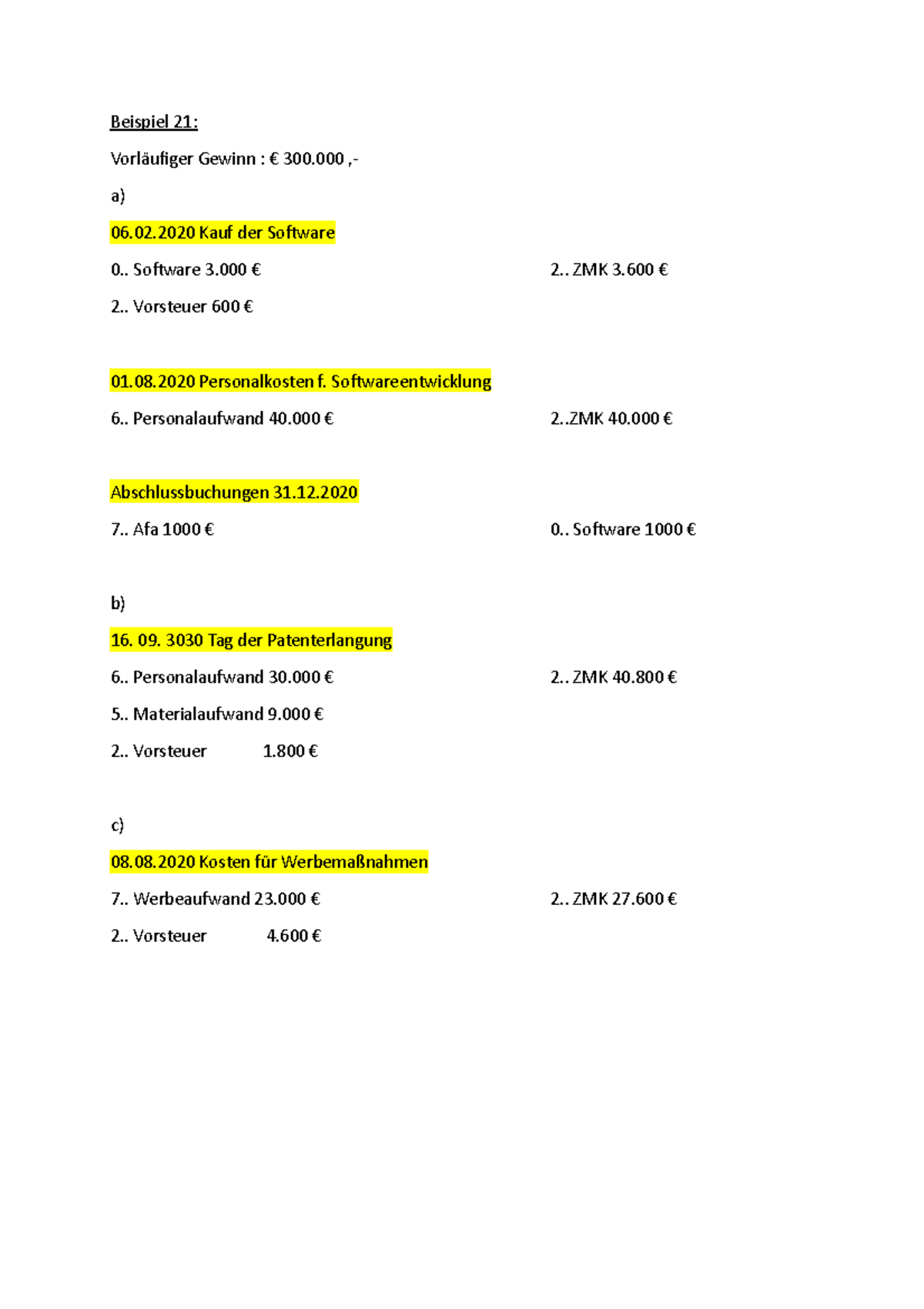 Beispiel 21 + 27 SS 2021 Proseminar BB - Bilanzierung Und Bilanzpolitik ...