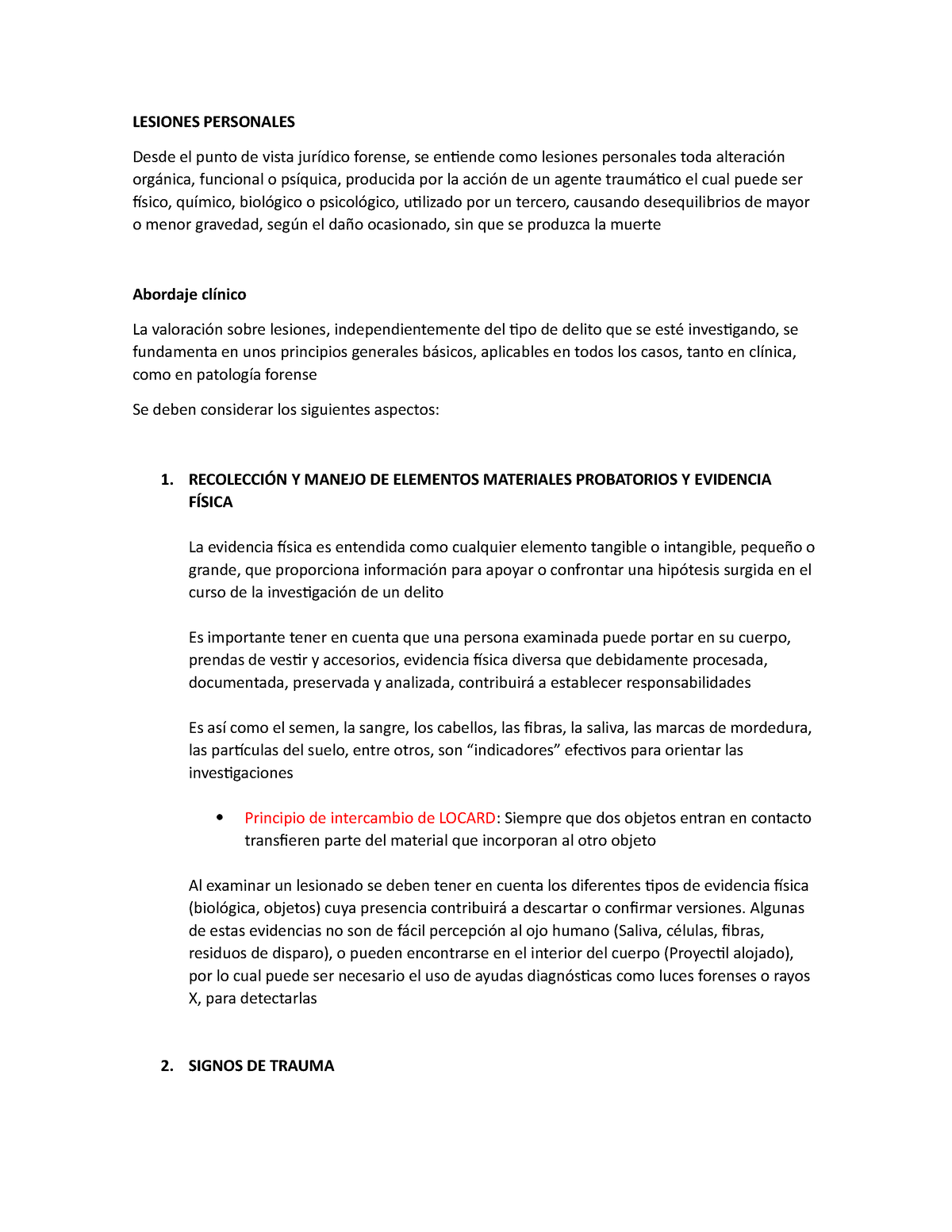 Lesiones Personales RecolecciÓn Y Manejo De Elementos Materiales Probatorios Y Evidencia 3618