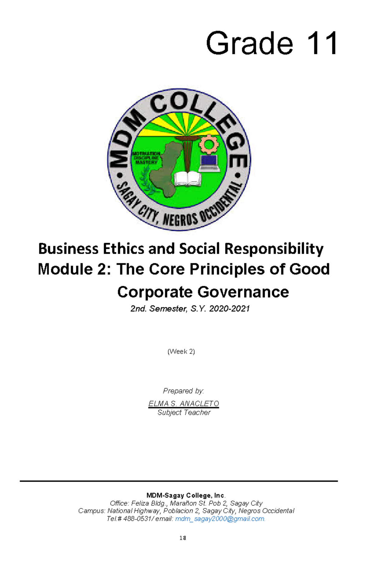 Business Ethics And Social Responsibility Module 2 Accountancy Studocu