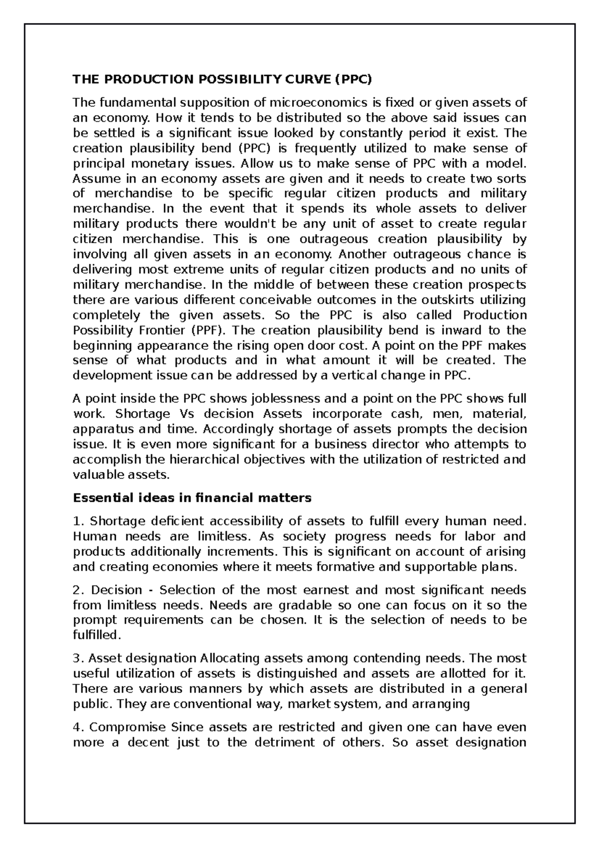 opportunity-cost-production-possibility-curve-ppc-cambridge-igcse