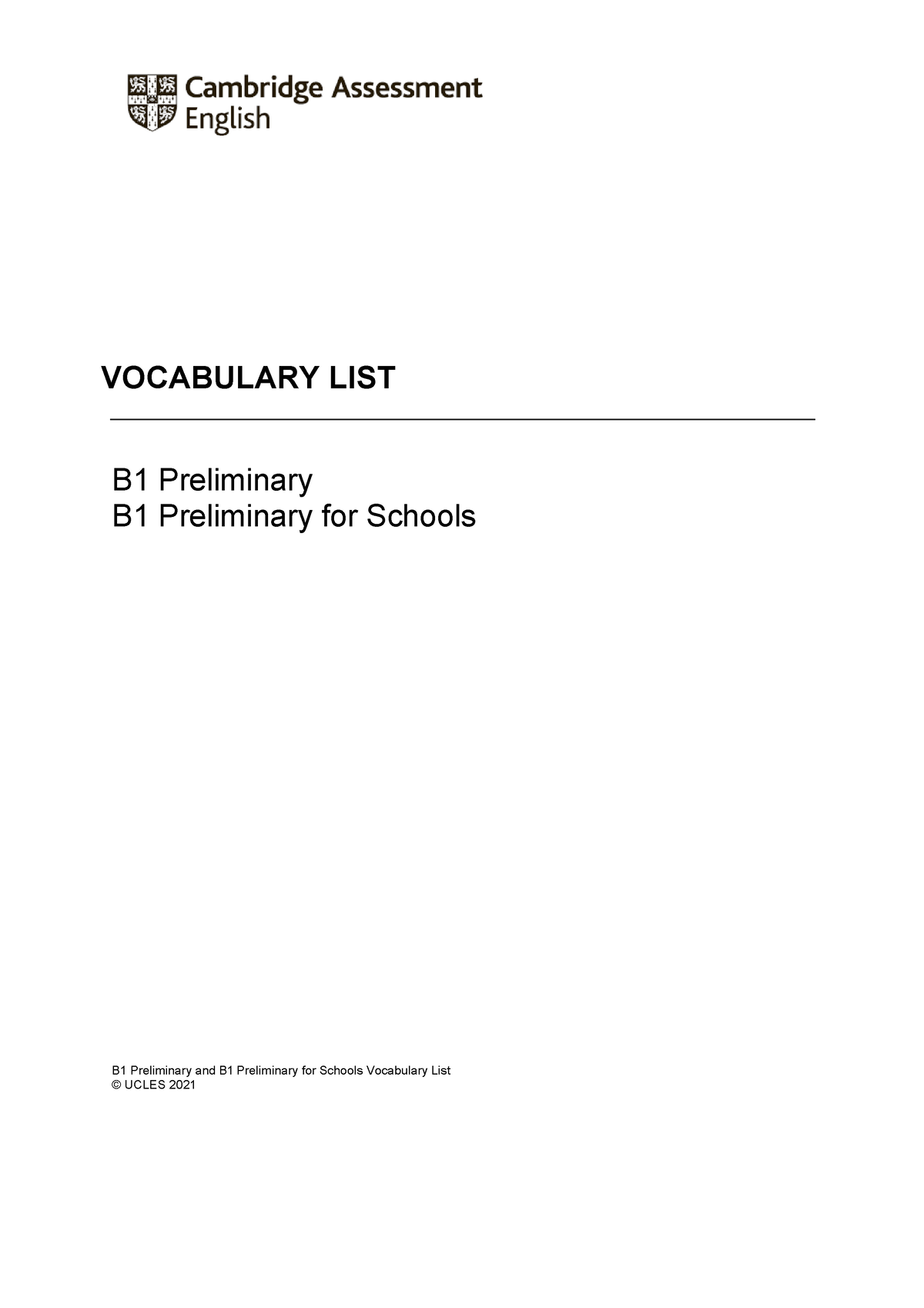 506887 B1 Preliminary 2020 Vocabulary List - VOCABULARY LIST B1 ...