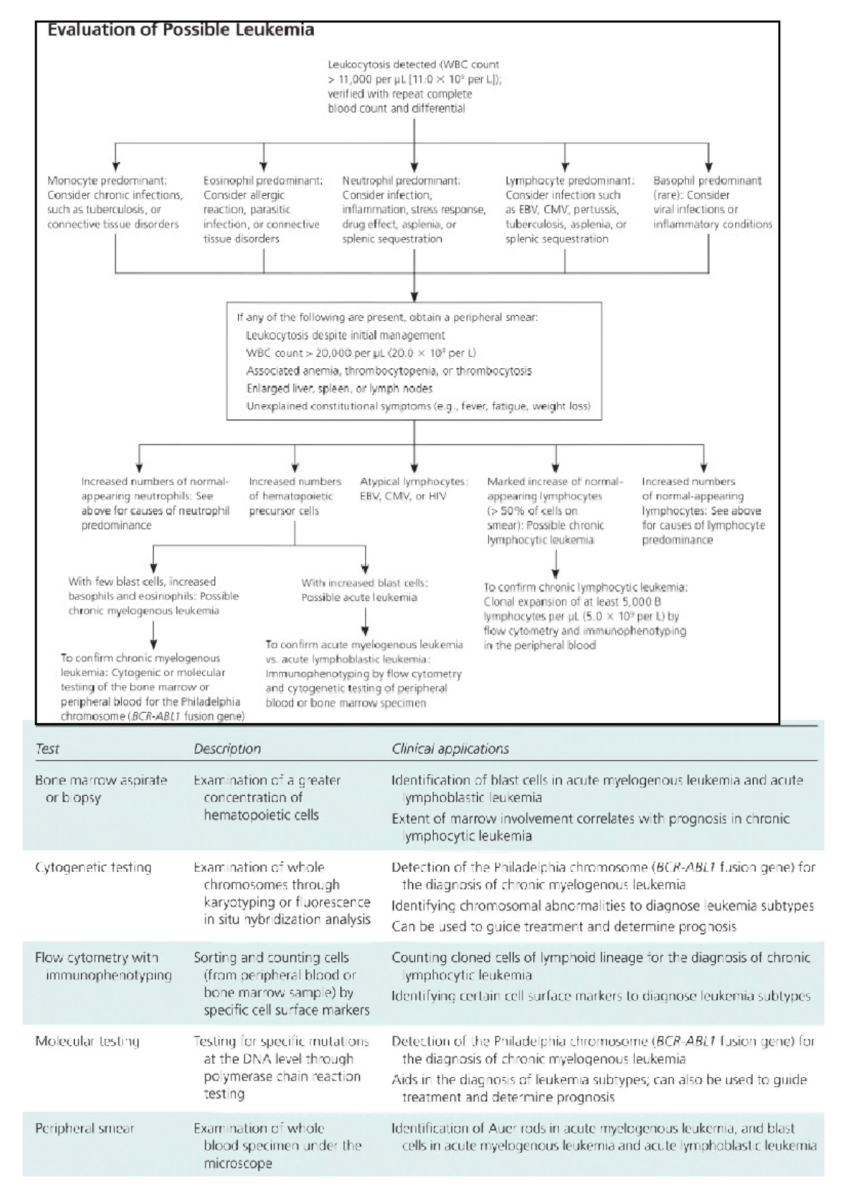 Leukaemia - Table Comparing Types Of Leukemias - Leukaemia Chronic 