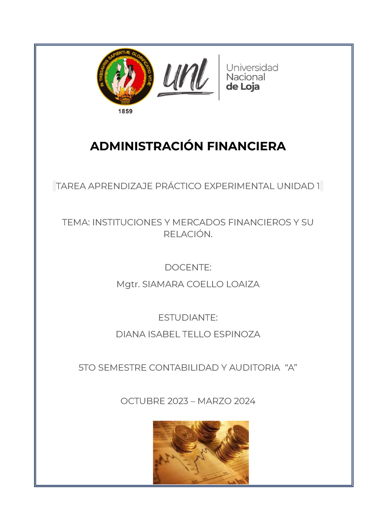 Administracion Financiera Unidad 1 - ADMINISTRACIÓN FINANCIERA TAREA ...