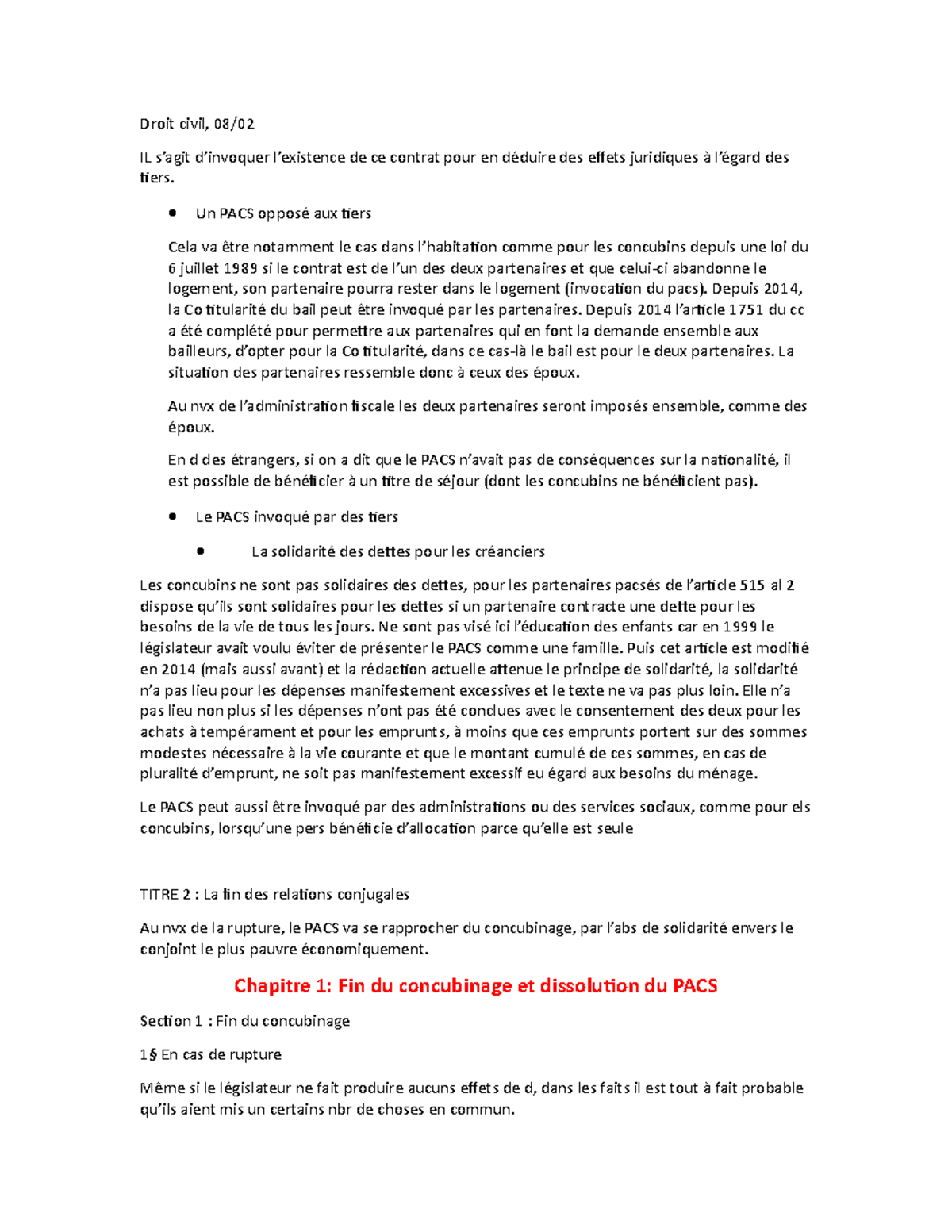 2 - Partie Du Cours - Warning: TT: Undefined Function: 32 Droit Civil ...