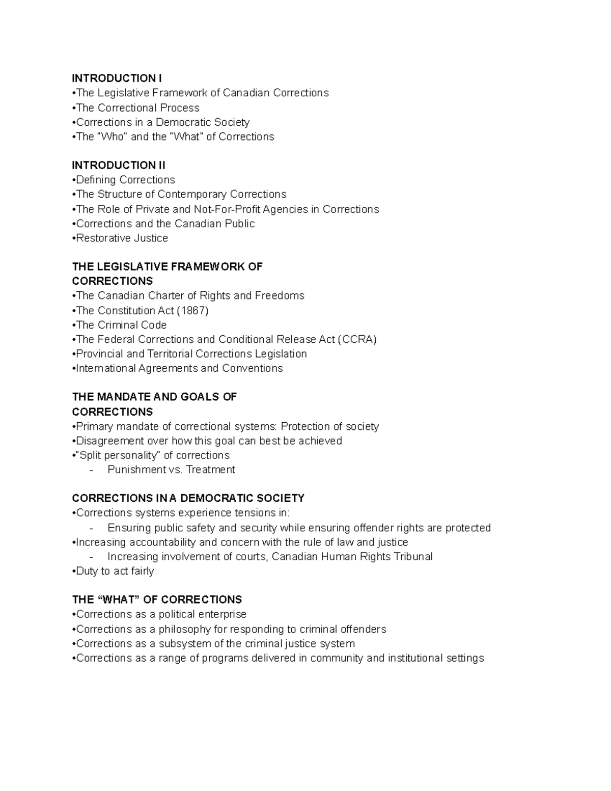 Chap 3 and 4 - class notes - INTRODUCTION I •The Legislative Framework ...