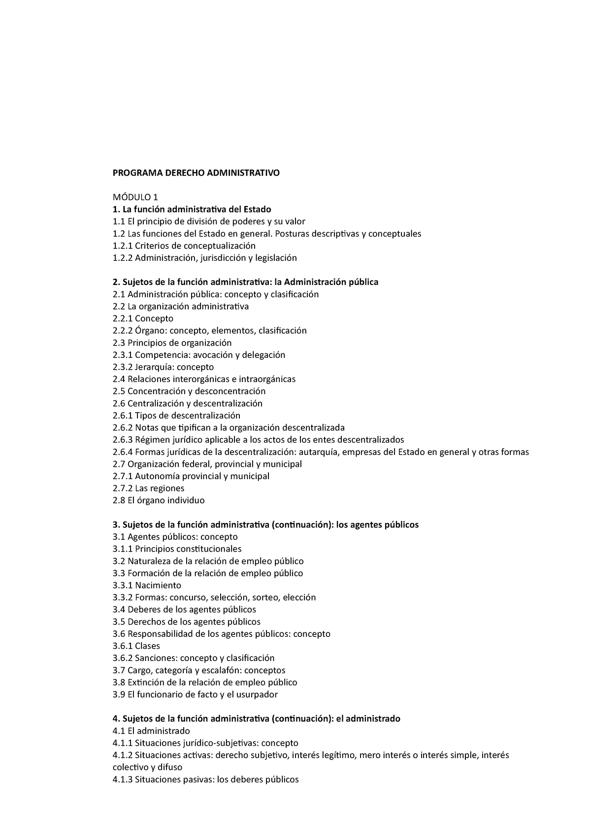 Programa Derecho Administrativo - PROGRAMA DERECHO ADMINISTRATIVO ...