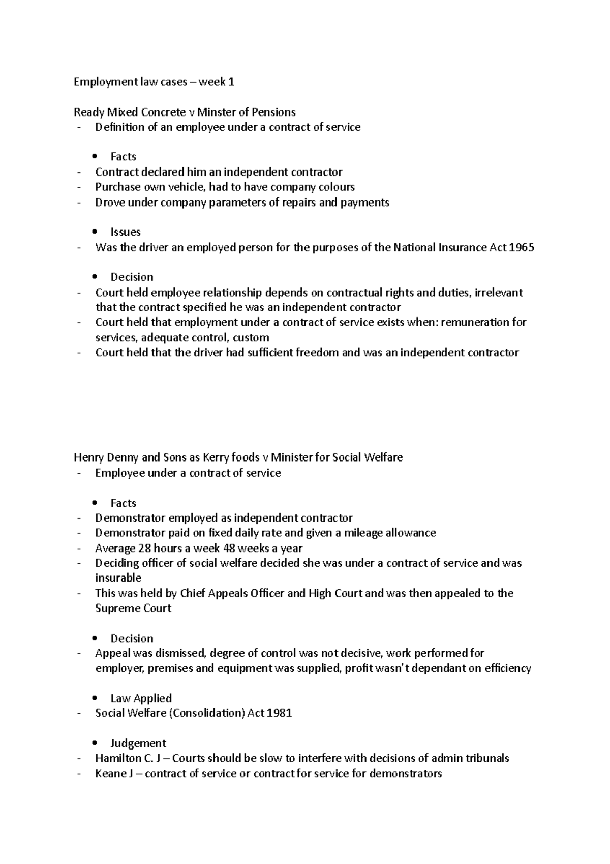 Employment law cases J Courts should be slow to interfere with