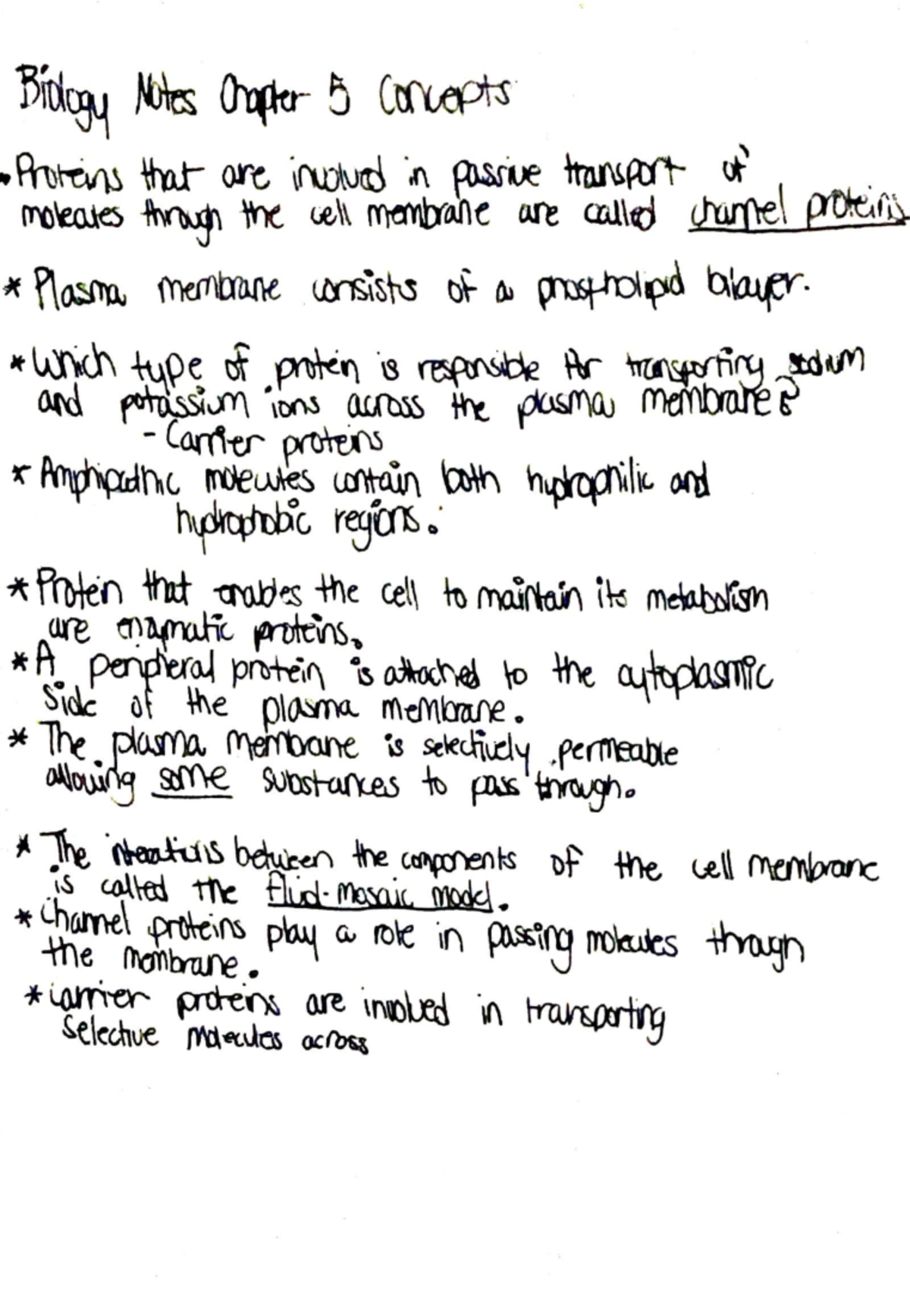 Biology Chapter 4-5 Notes - Biology Notes Crapter 5 concepts Proteins ...
