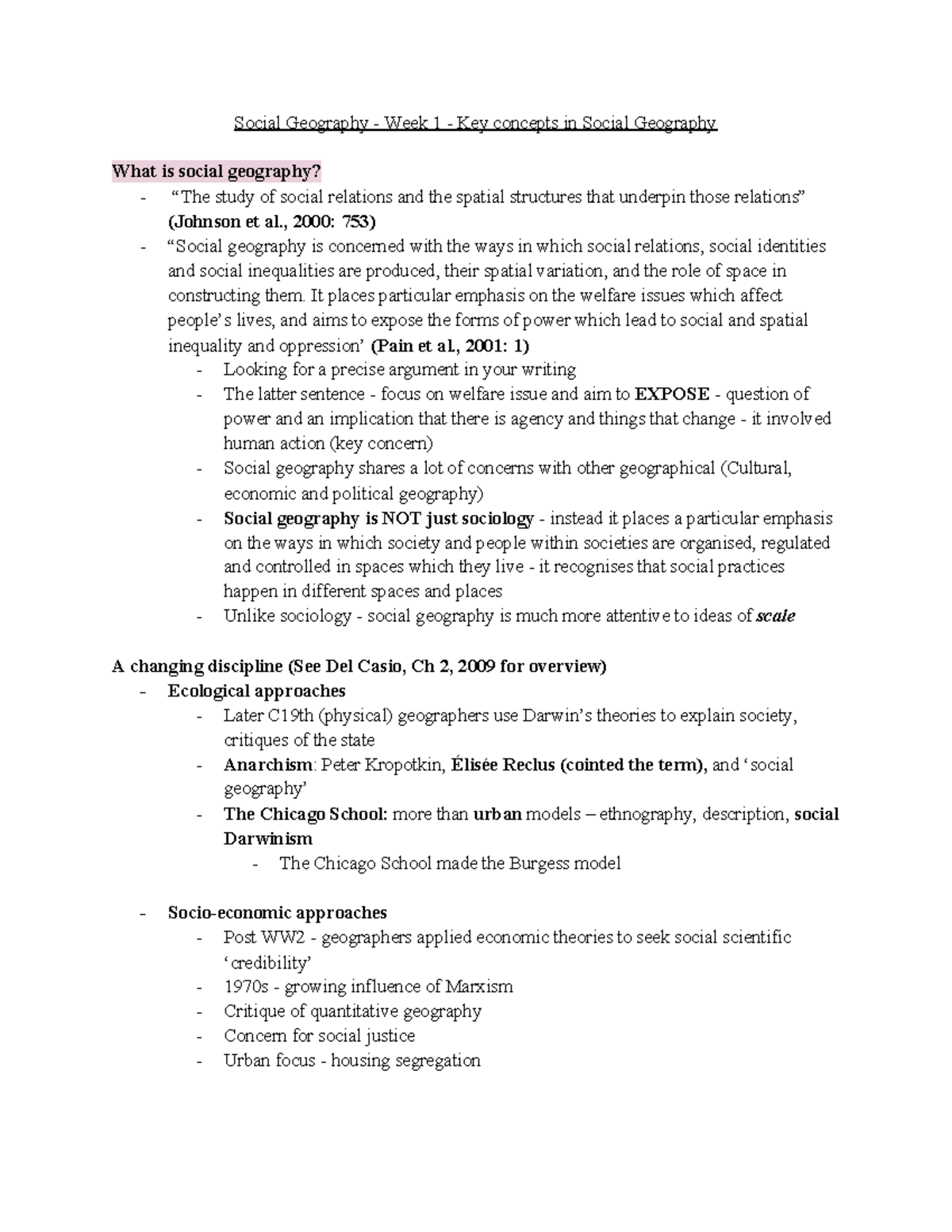 Social geography Key concepts in Social Geography Social Geography