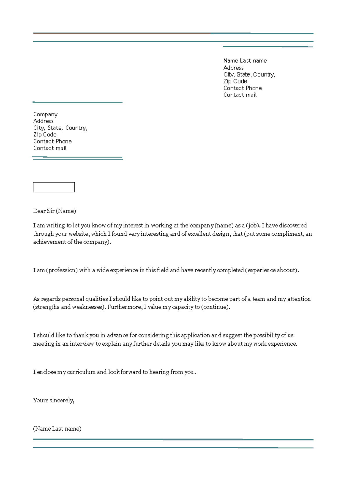 Carta De Autocandidatura En Word Modelo Curriculum Ca vrogue.co