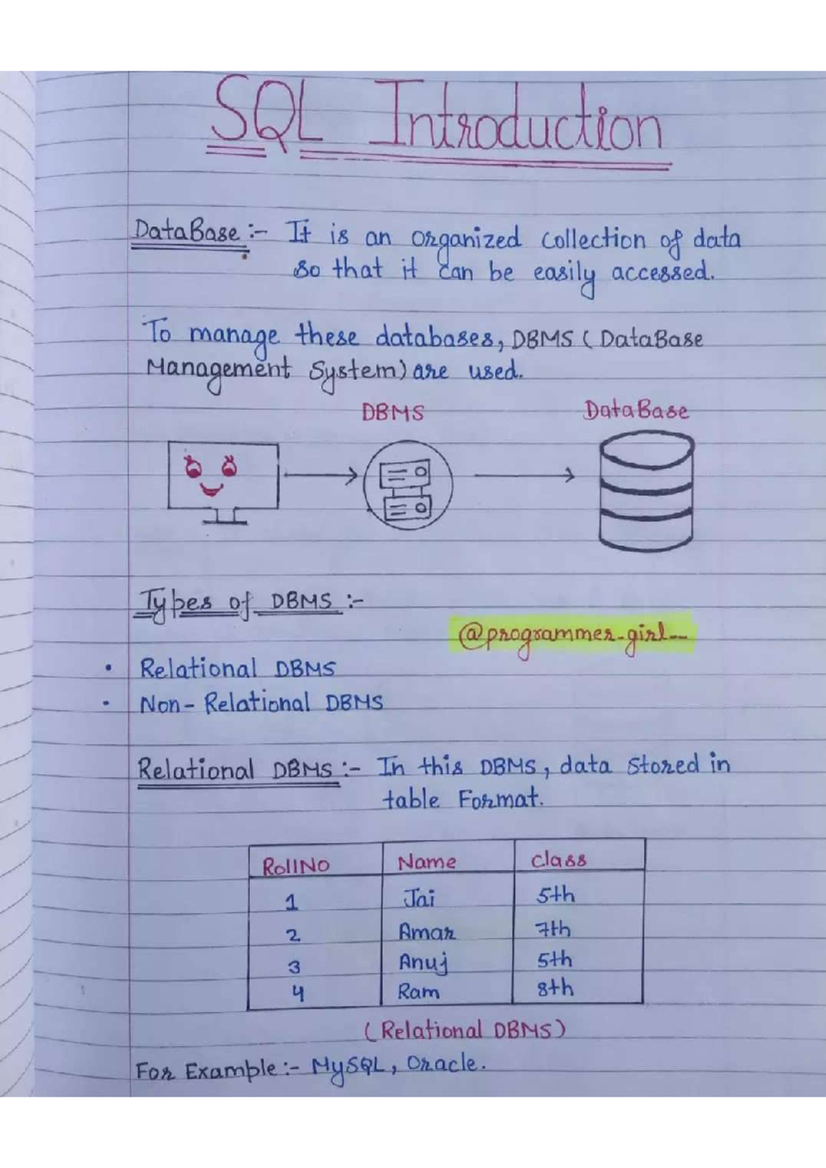 SQL Notes - Information Technology - Studocu