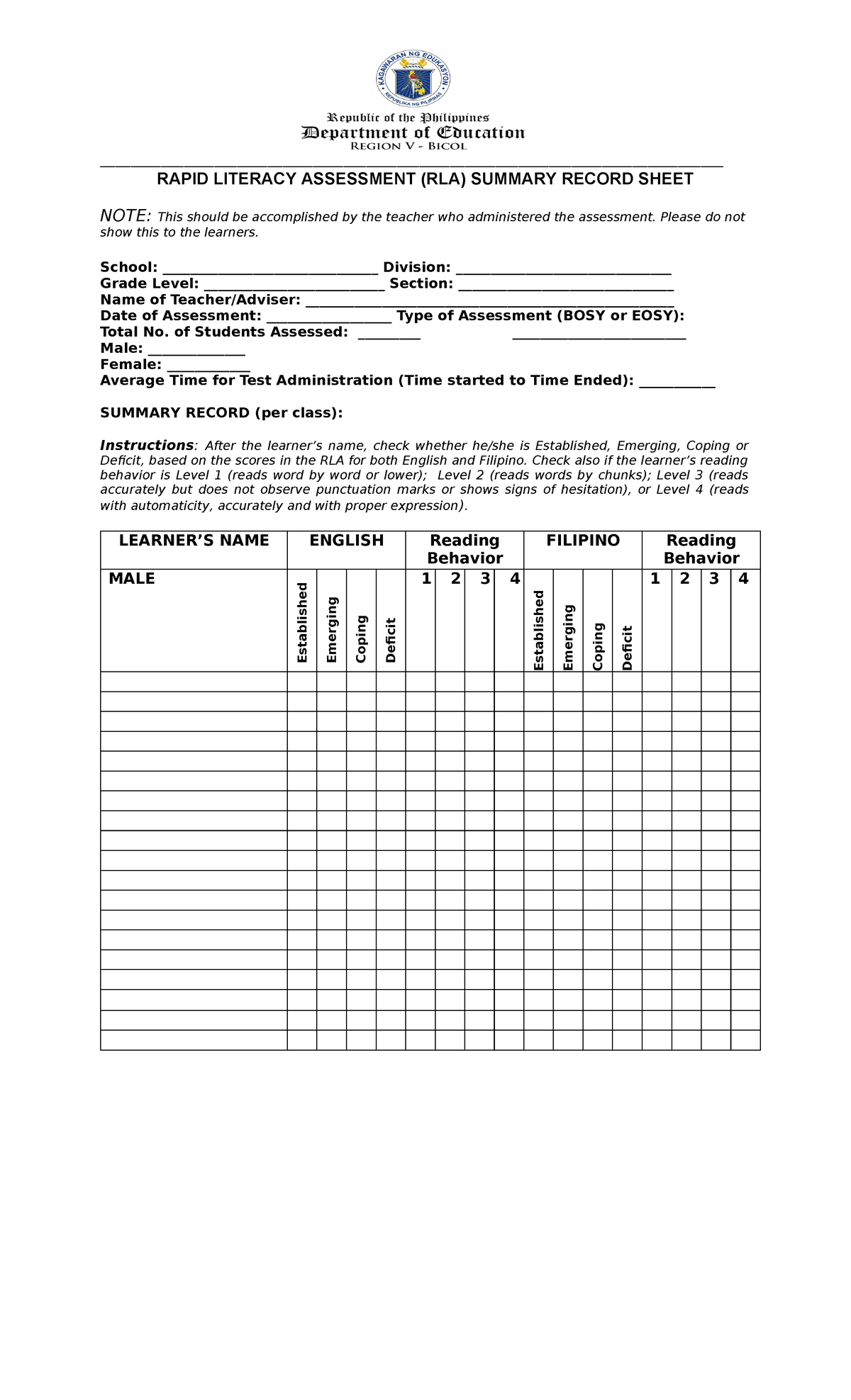 RLA- Templates Edited - RLA - - Studocu