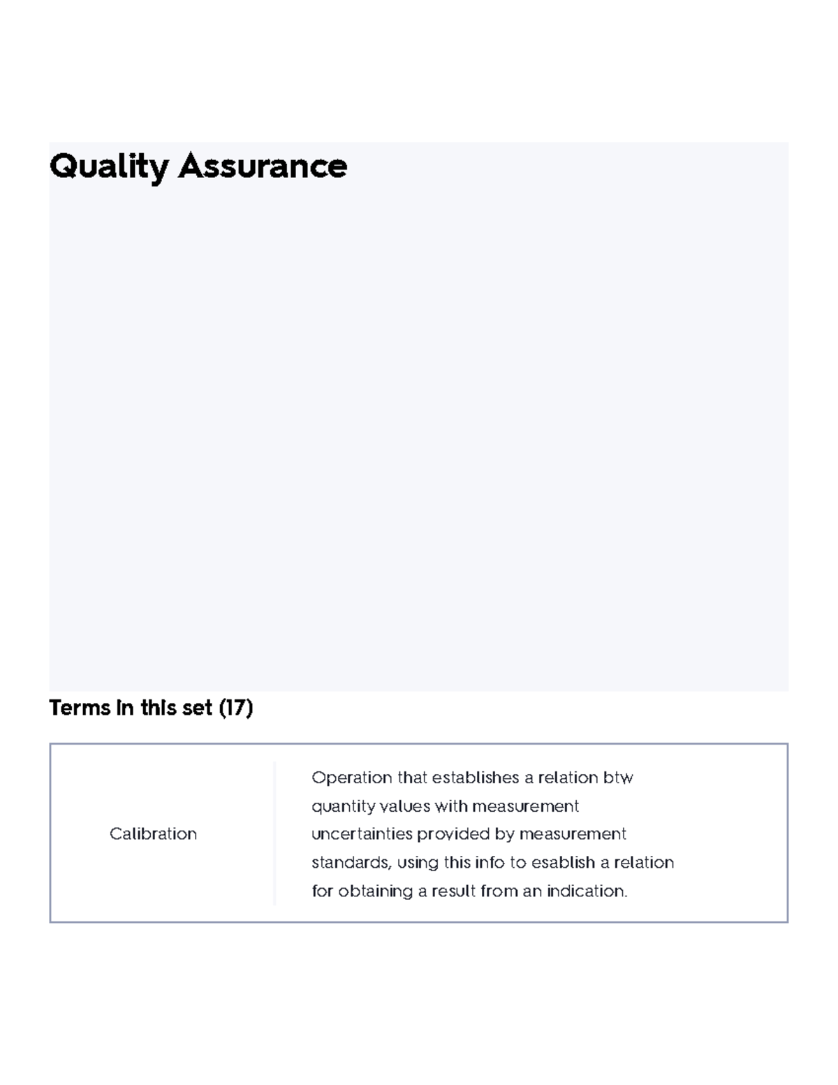 Quality Assurance Flashcards Quizlet Quality Assurance Terms in this