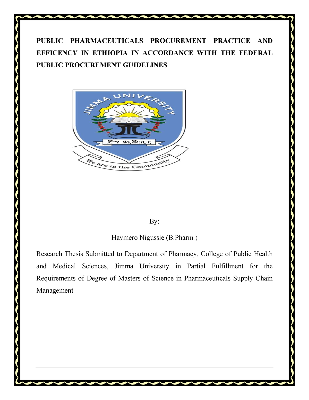 thesis on management in ethiopia