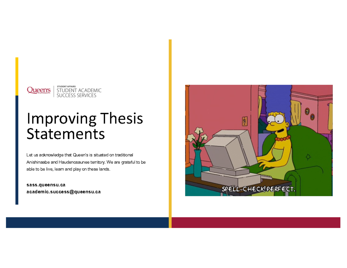 SOCY122 Thesis Statements January 2023[49] - Improving Thesis ...