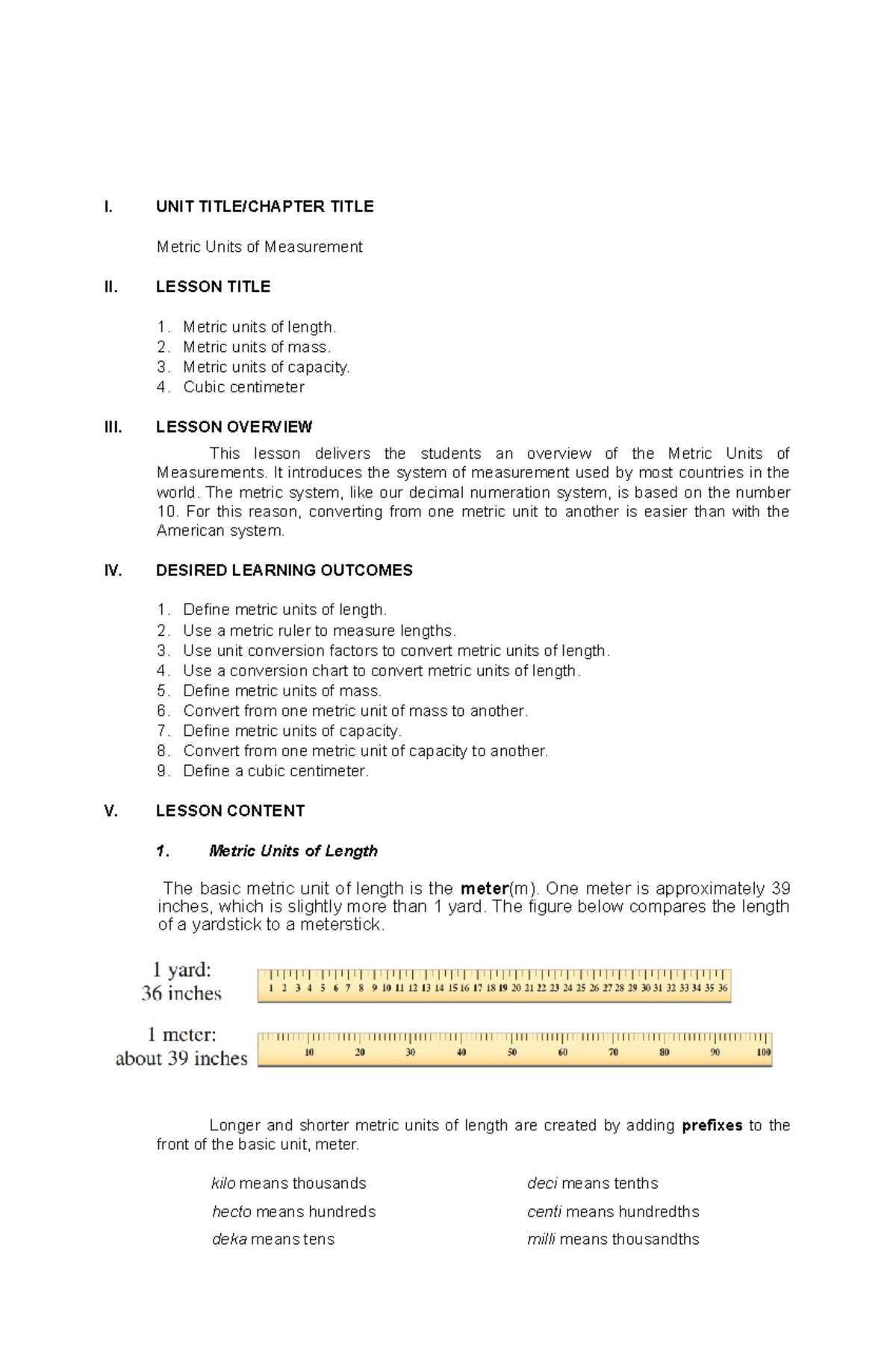 MTS - 1. Metric units of length. 2. Metric units of mass. 3. Metric ...