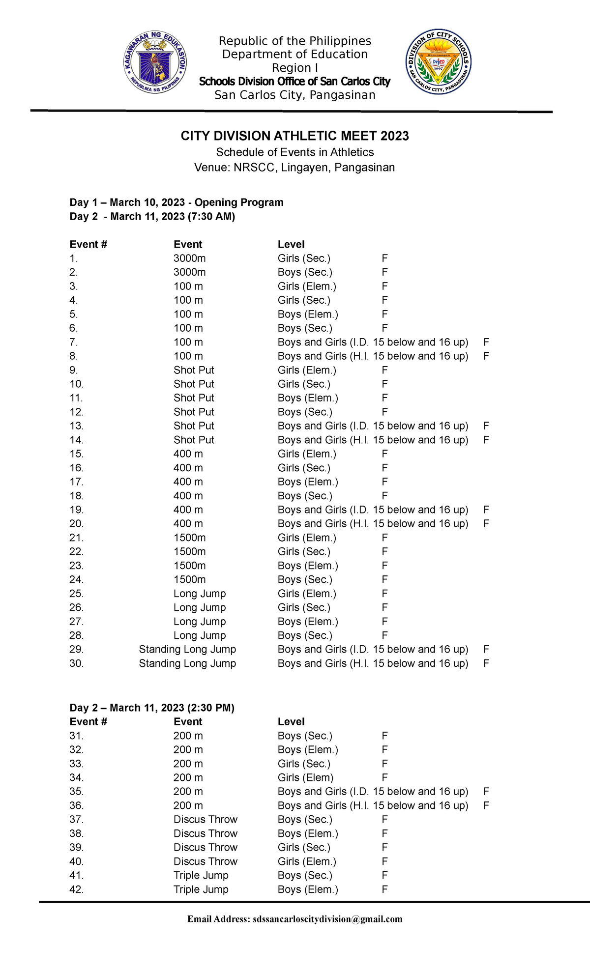 2023-schedule-of-events-in-athletics-republic-of-the-philippines