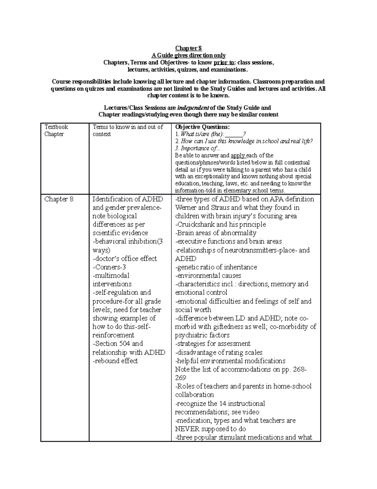 Study Guide-Chapter 8-G And B - Chapter 8 A Guide Gives Direction Only ...