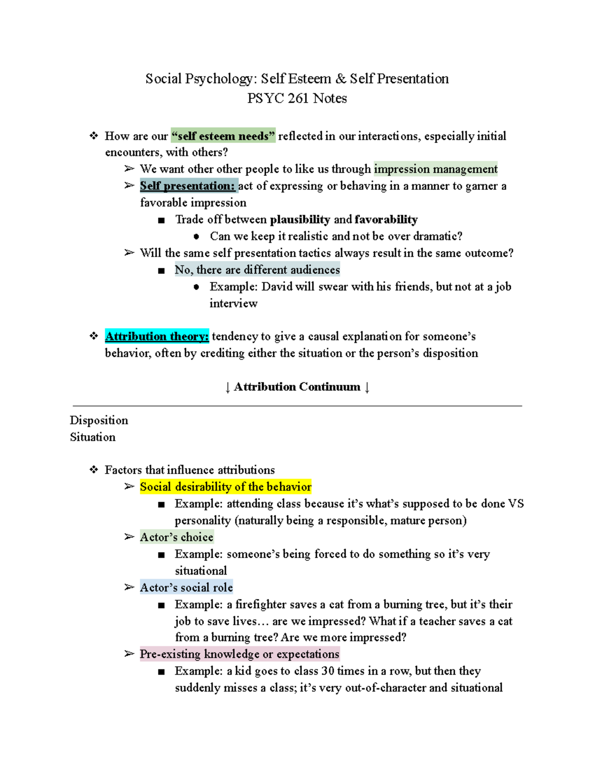 self presentation social psychology