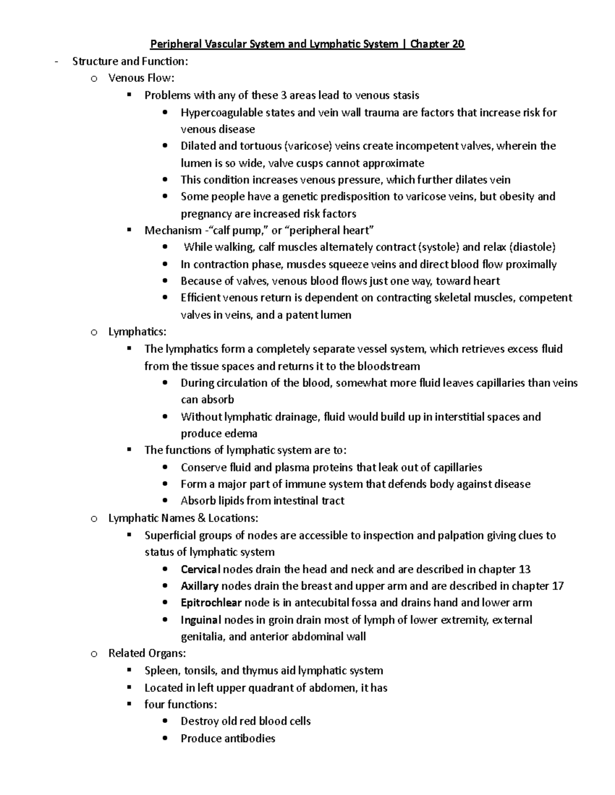 Peripheral Vascular System And Lymphatic System Chapter 20 - Peripheral ...