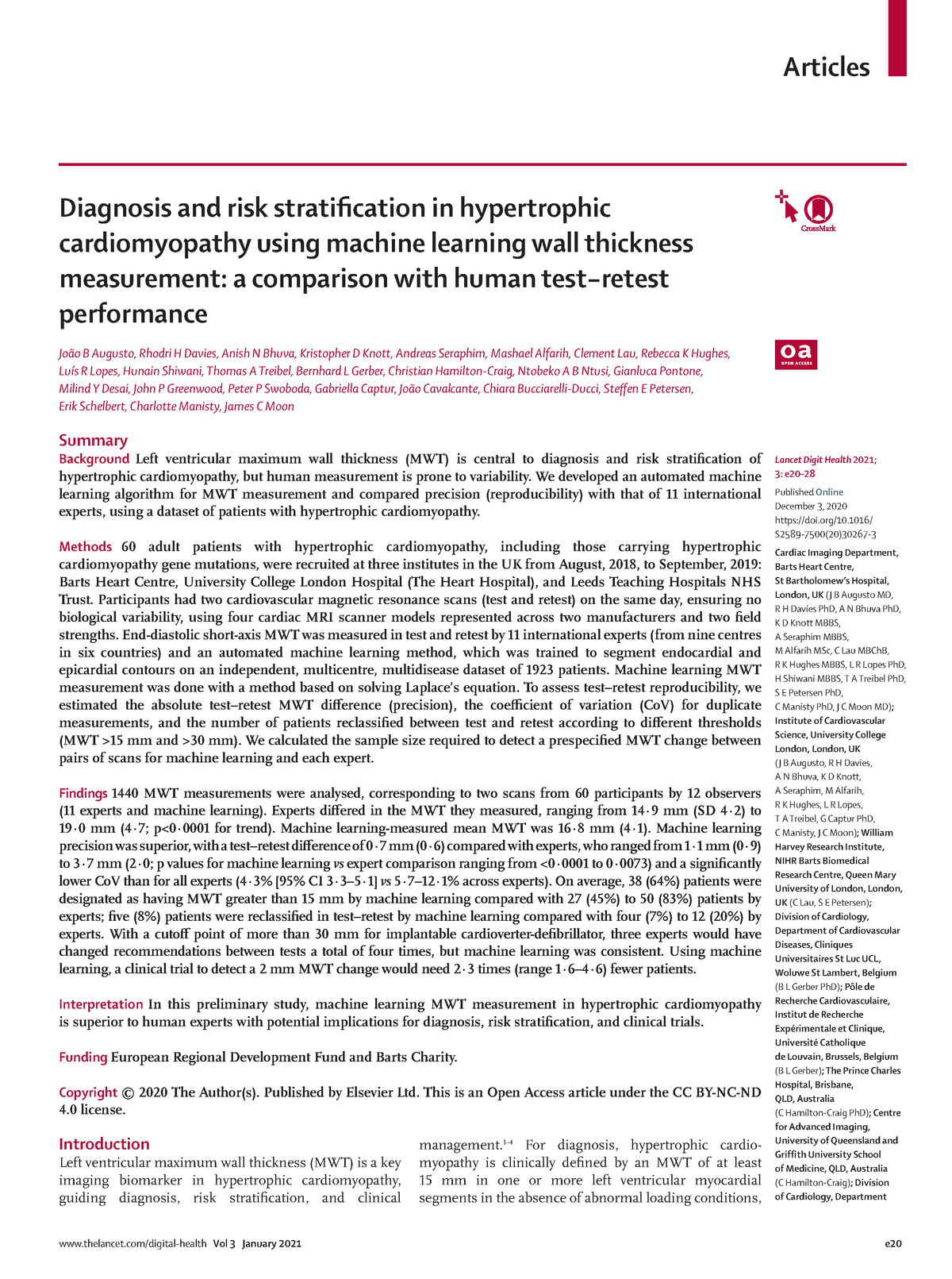 Diagnosis and risk stratification in hypertrophic - thelancet/digital ...