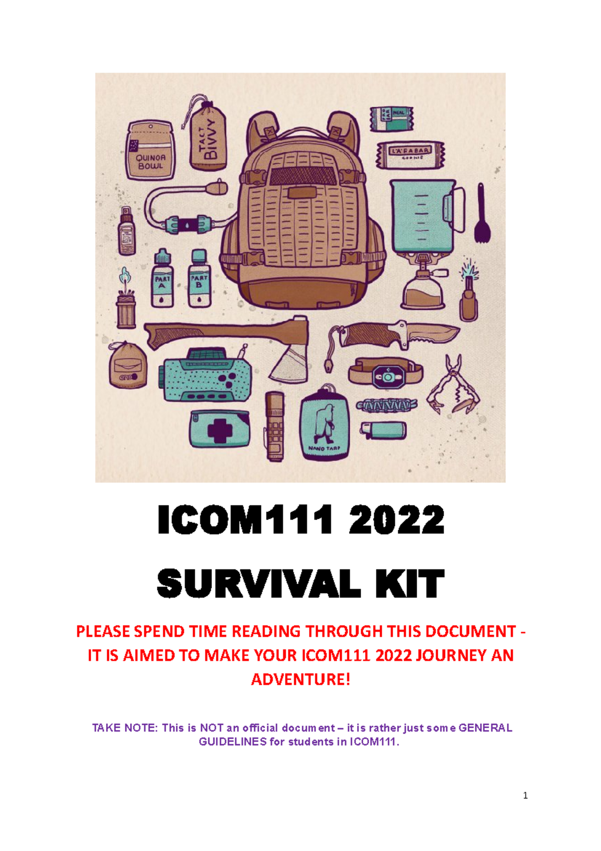 ICOM111 2022 Orientation Document 10 Feb 2022 - ICOM111 2022 SURVIVAL ...