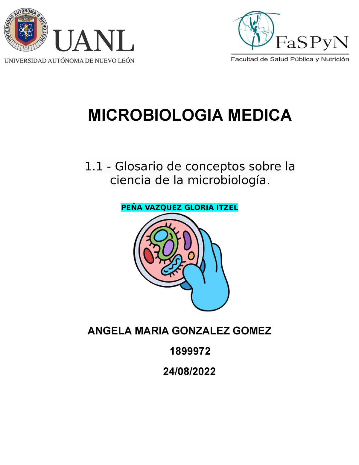 EV1. Glosariomicro - MICROBIOLOGIA MEDICA 1 - Glosario de conceptos ...