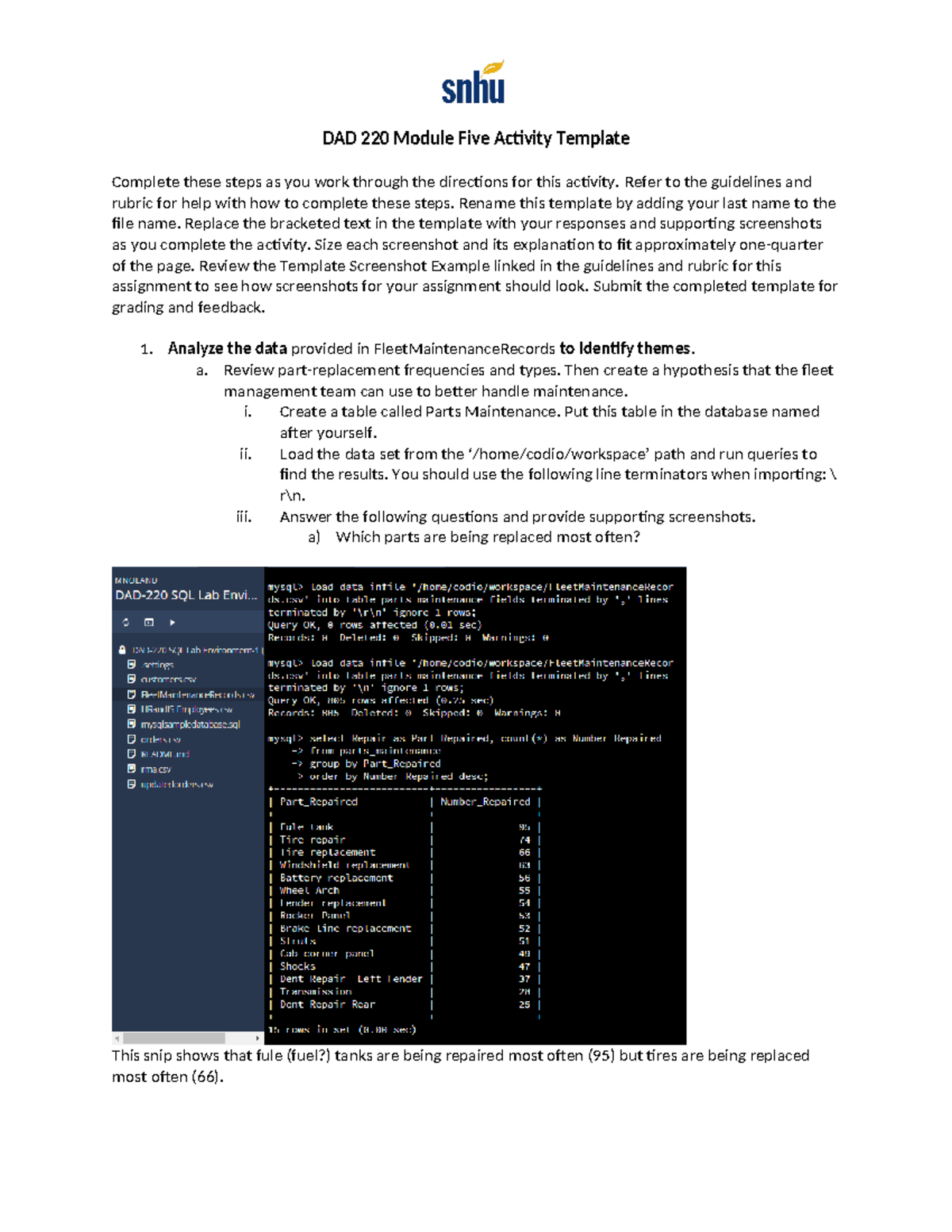 DAD 220 Module 5 Activity - DAD 220 Module Five Activity Template ...