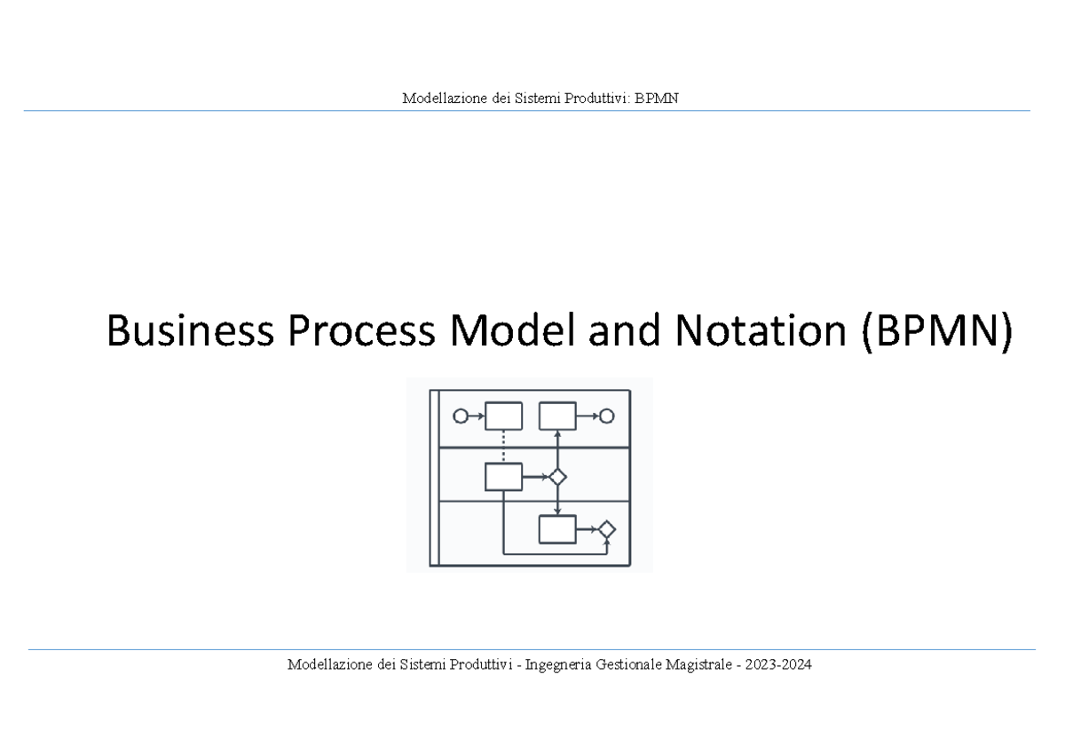 6 Addendum Business Process Model and Notation - Modellazione dei ...
