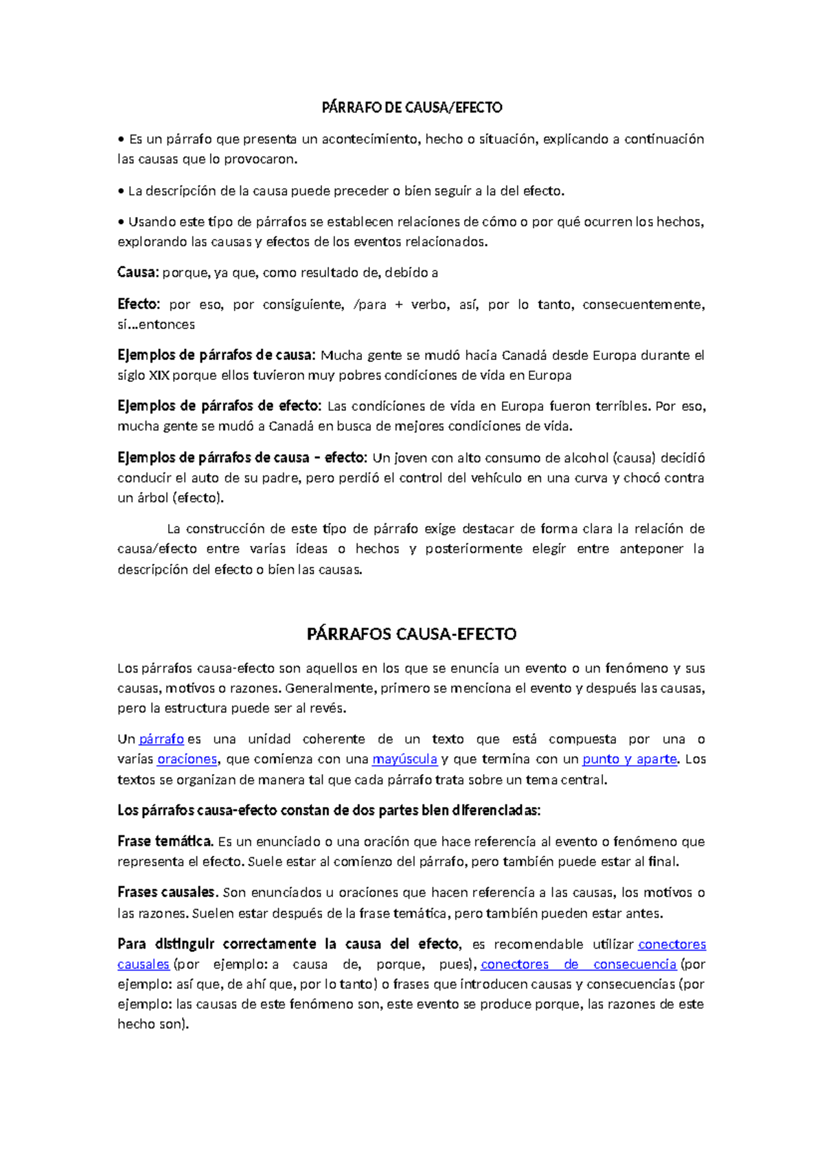 Párrafo De Causa Efecto PÁrrafo De Causaefecto • Es Un Párrafo Que Presenta Un 9502