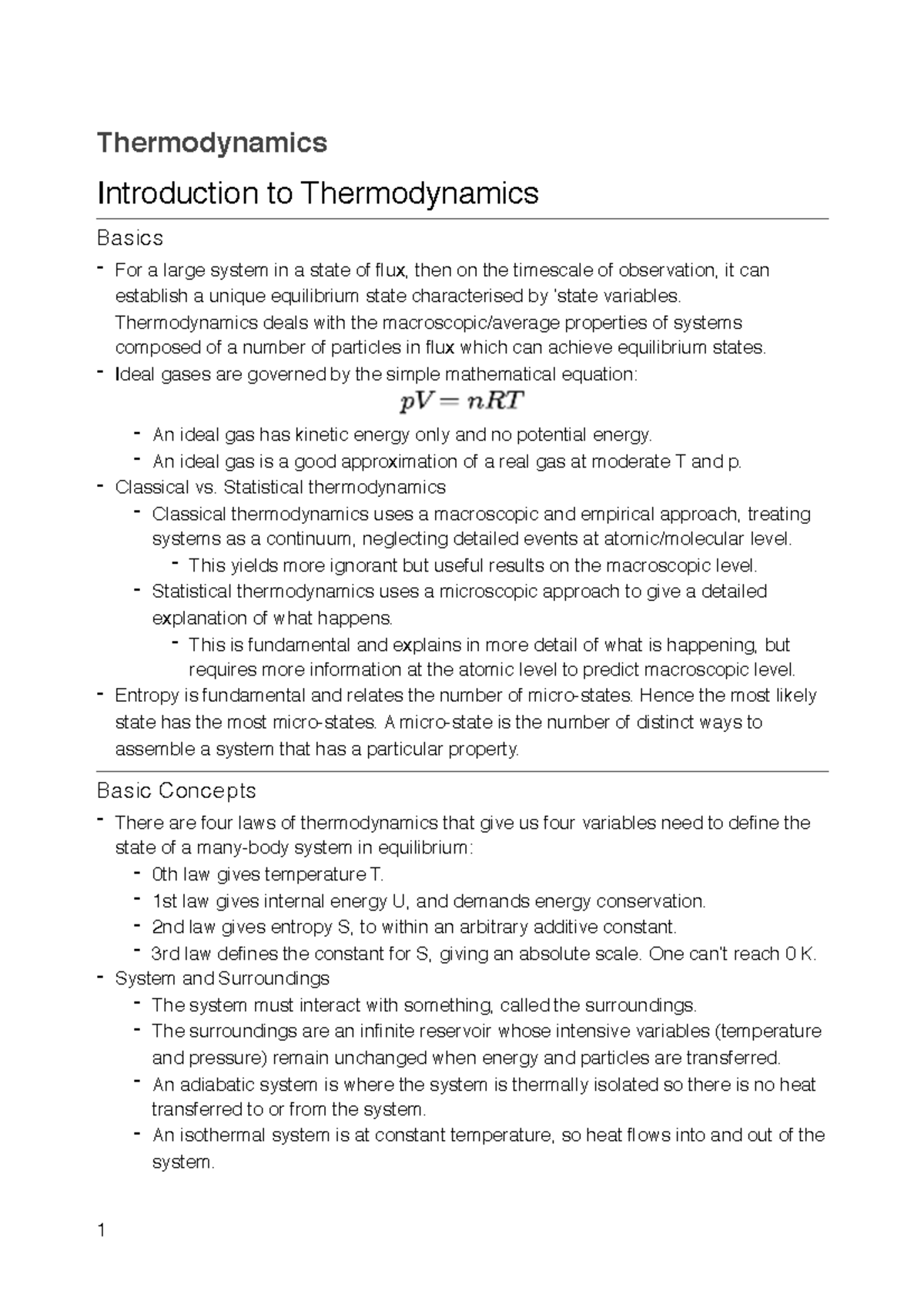 1B Natural Sciences - Physics B - Thermodynamics - Part 1 ...