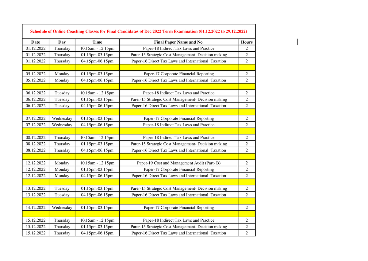 Occ Schedule Of Classes Summer 2025