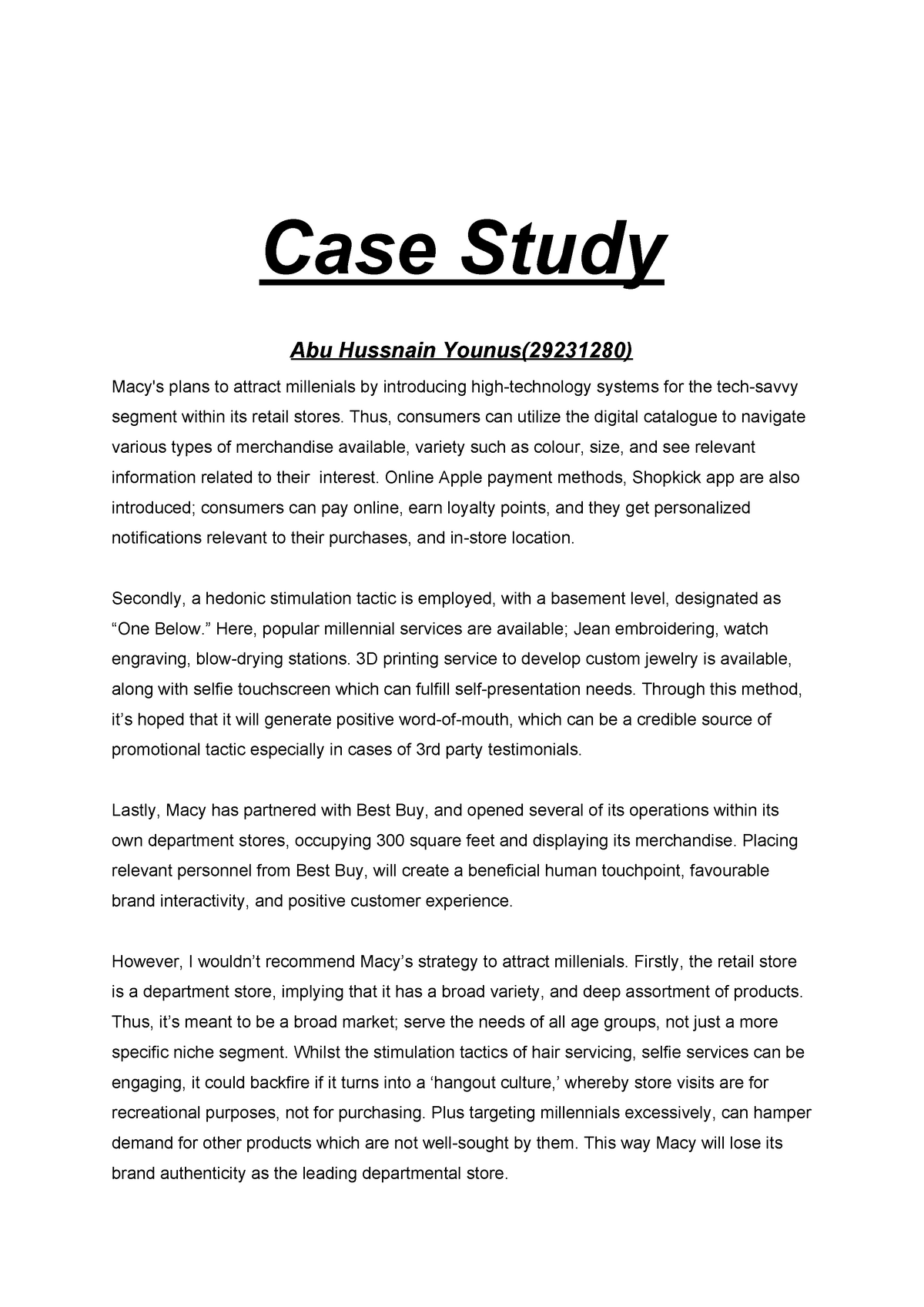 case study topics for mca students