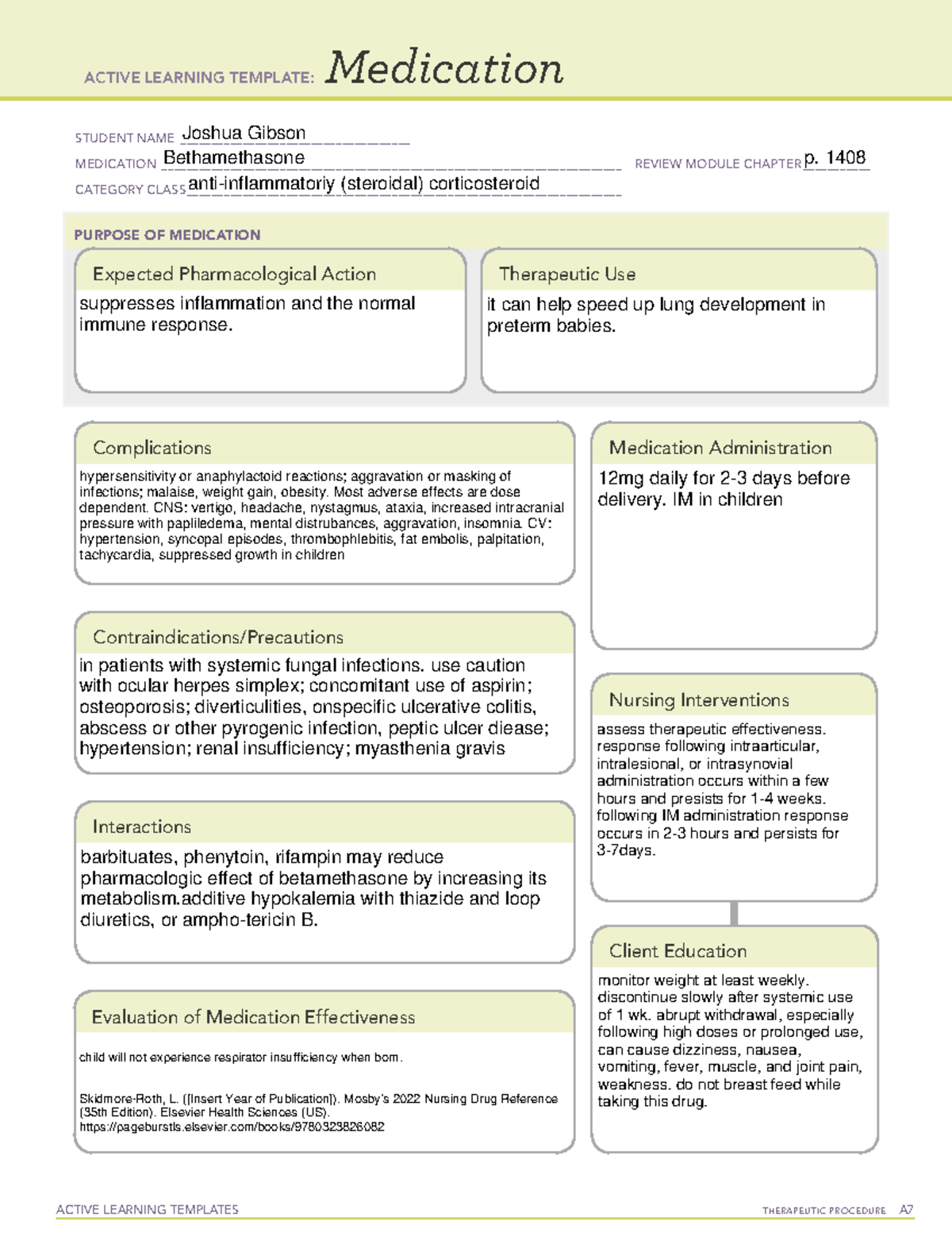 Betamethasone-2 - Med Template - Active Learning Templates Therapeutic 