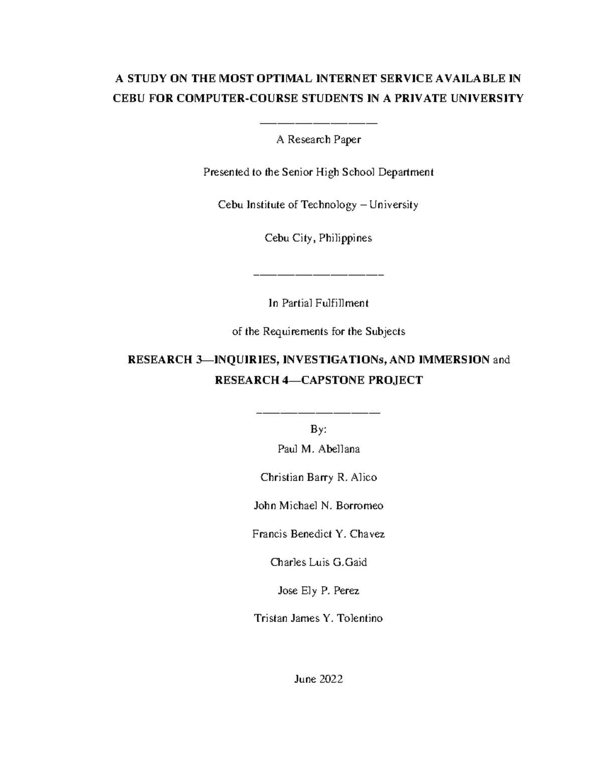 Research Paper - Final ( Competence - Computer Studies) - A STUDY ON ...