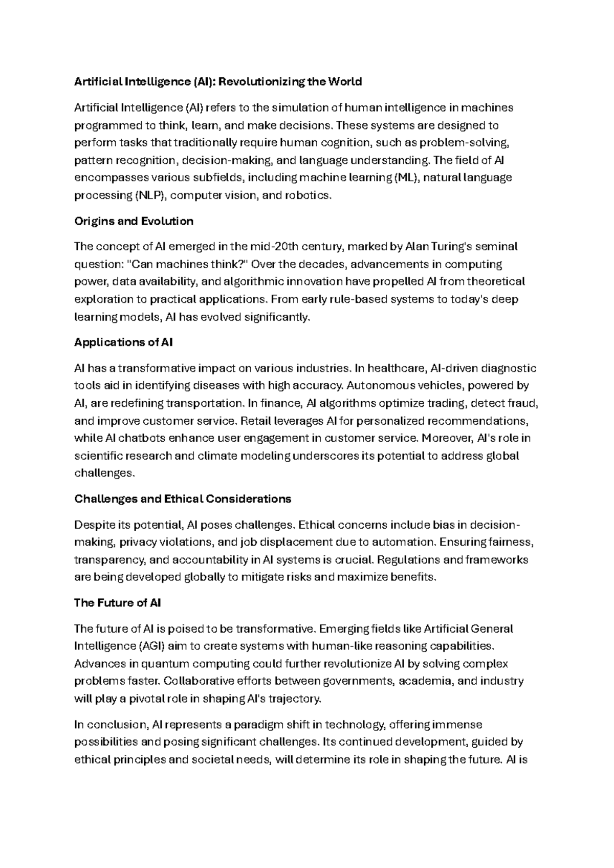 AI Doc - Research Purposes - Artificial Intelligence (AI ...