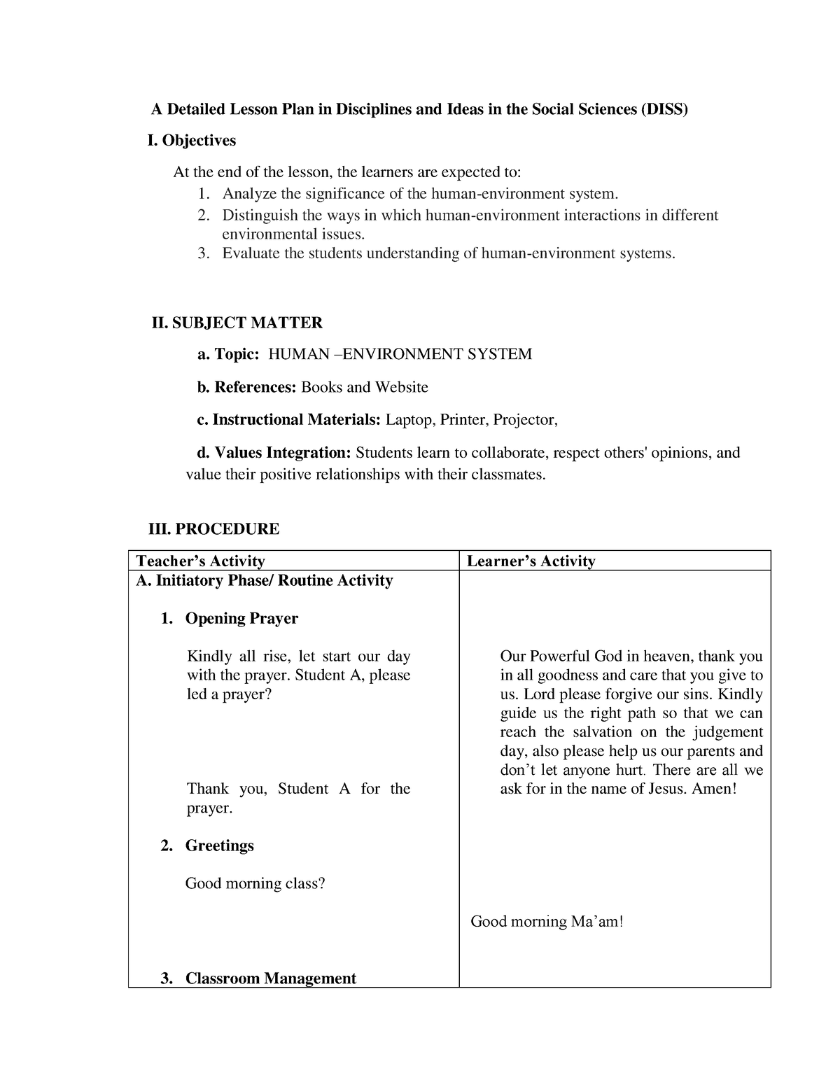 DISS Leson PLAN - A Detailed Lesson Plan in Disciplines and Ideas in ...