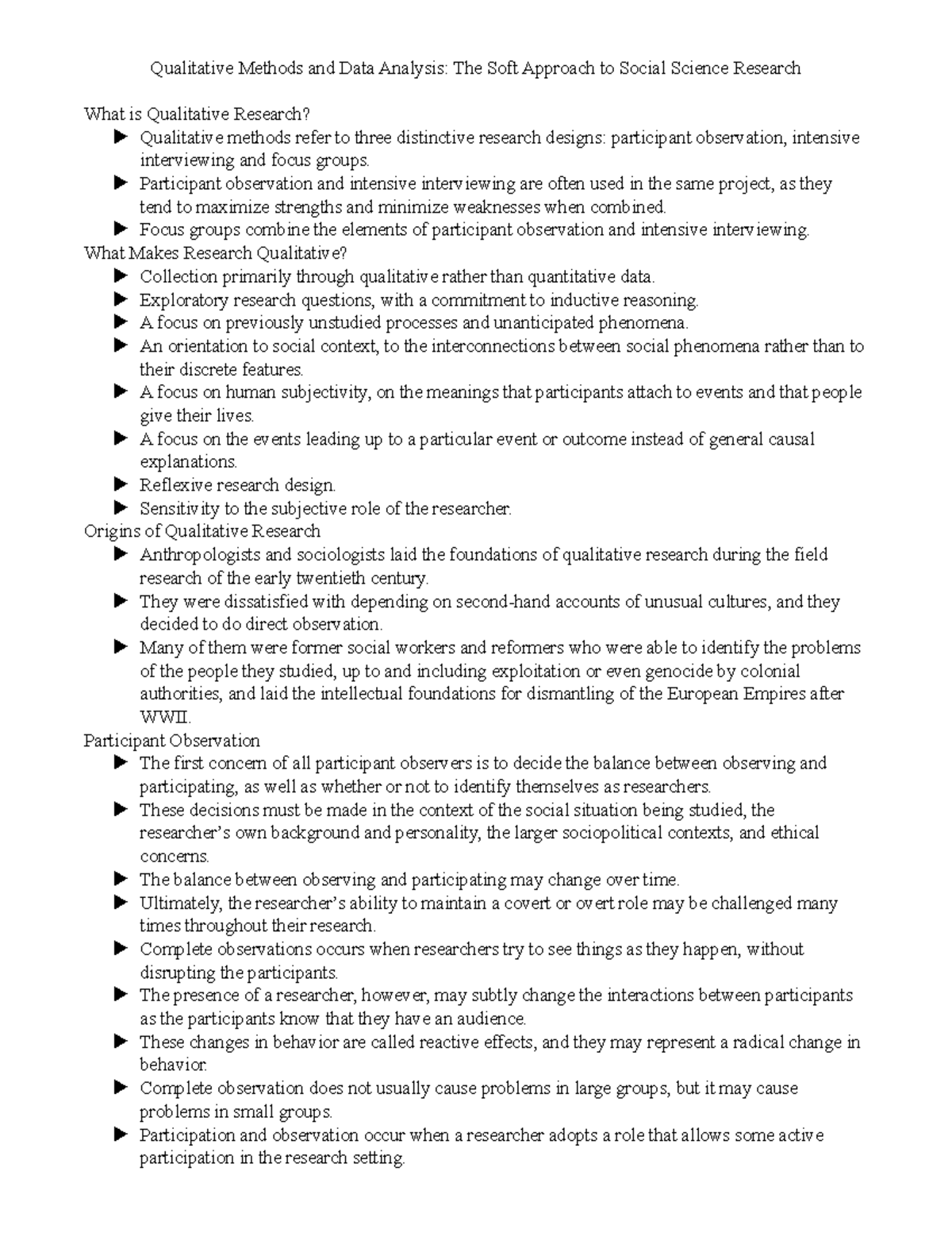Qualitative Methods And Data Analysis Power Point Notes Qualitative Qualitative Methods And Data Analysis Power Point Notes Qualitative