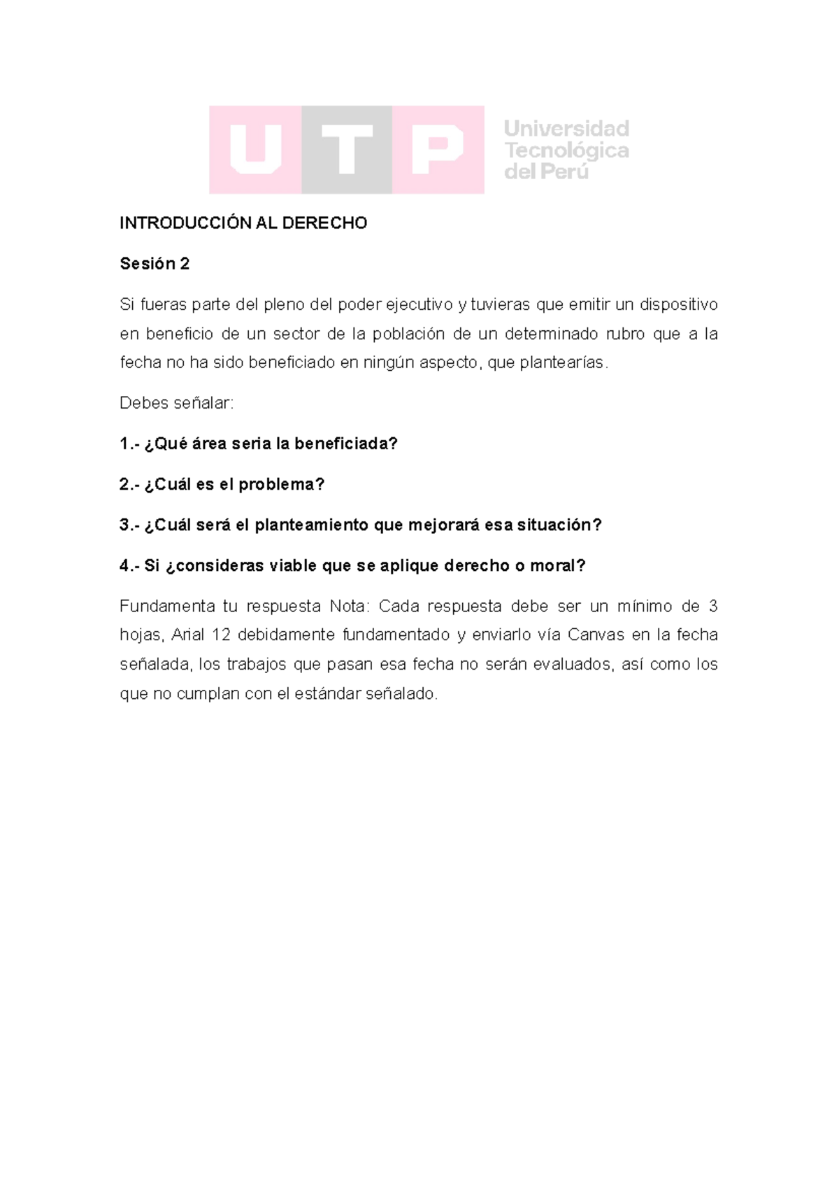 Tarea Semana 2 Introduccion AL Derecho - INTRODUCCIÓN AL DERECHO Sesión ...